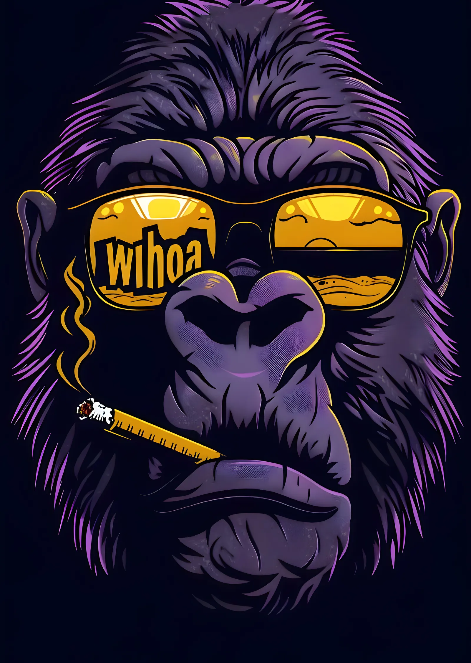 Gorilla with Sunglasses and Cigar metal tablo