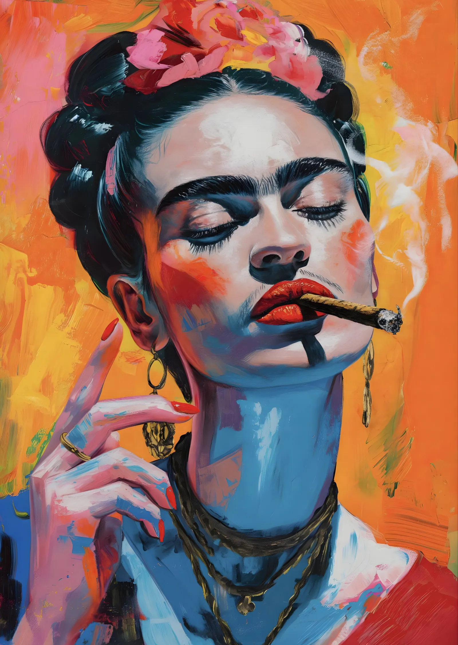 Frida Kahlo: Kahve ve Şeker metal tablo
