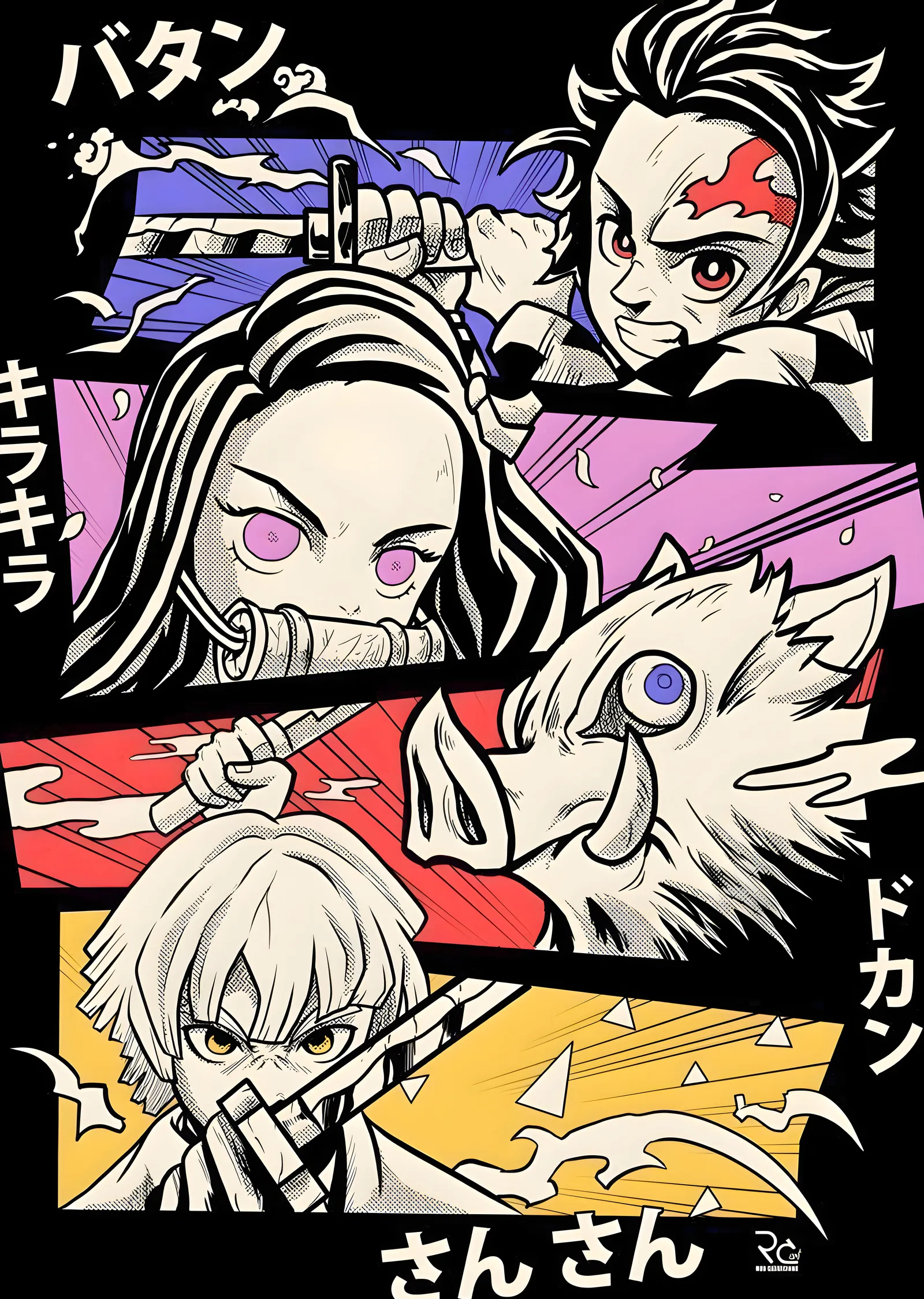 Demon Slayer: Tanjiro ve Ekibi metal tablo