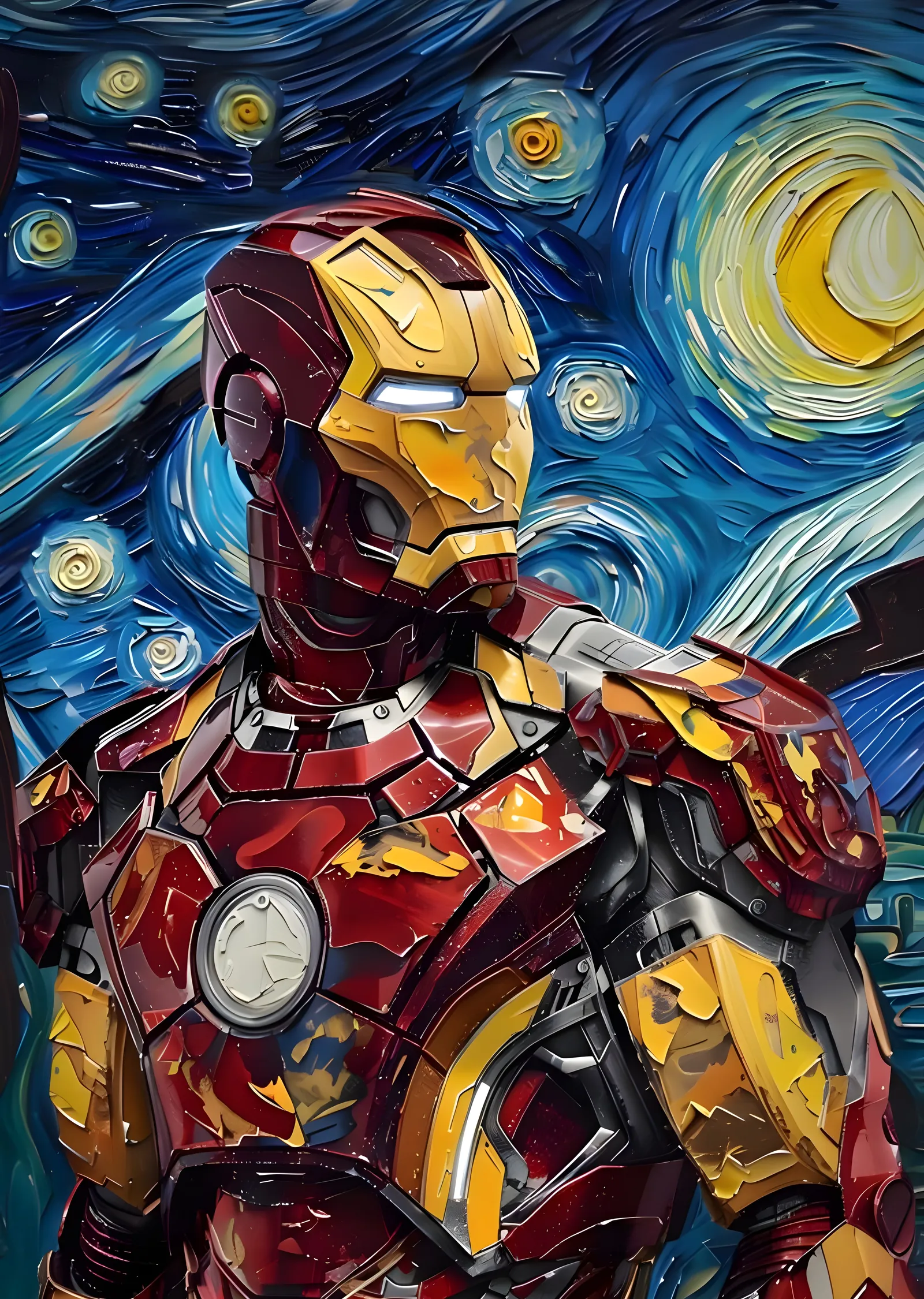 Iron Man: Van Gogh'ın Gökkuşağı metal tablo