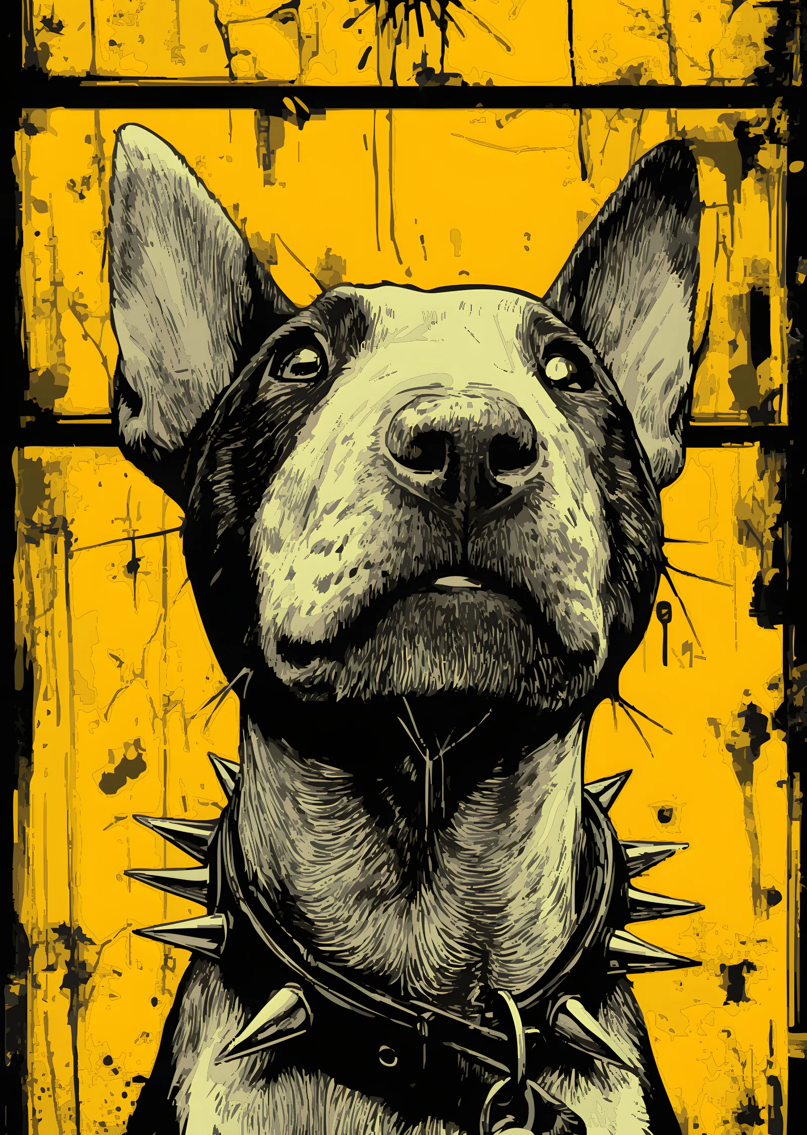 Bull Terrier: Urban Pop Art metal tablo