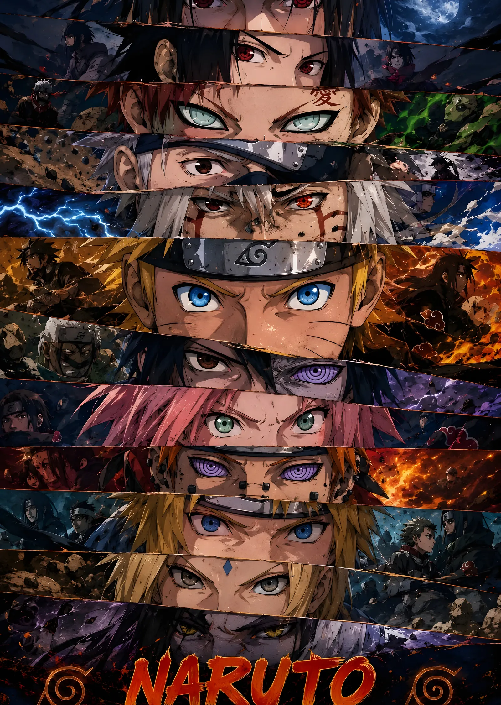 Naruto: Karakter Kolajı metal tablo