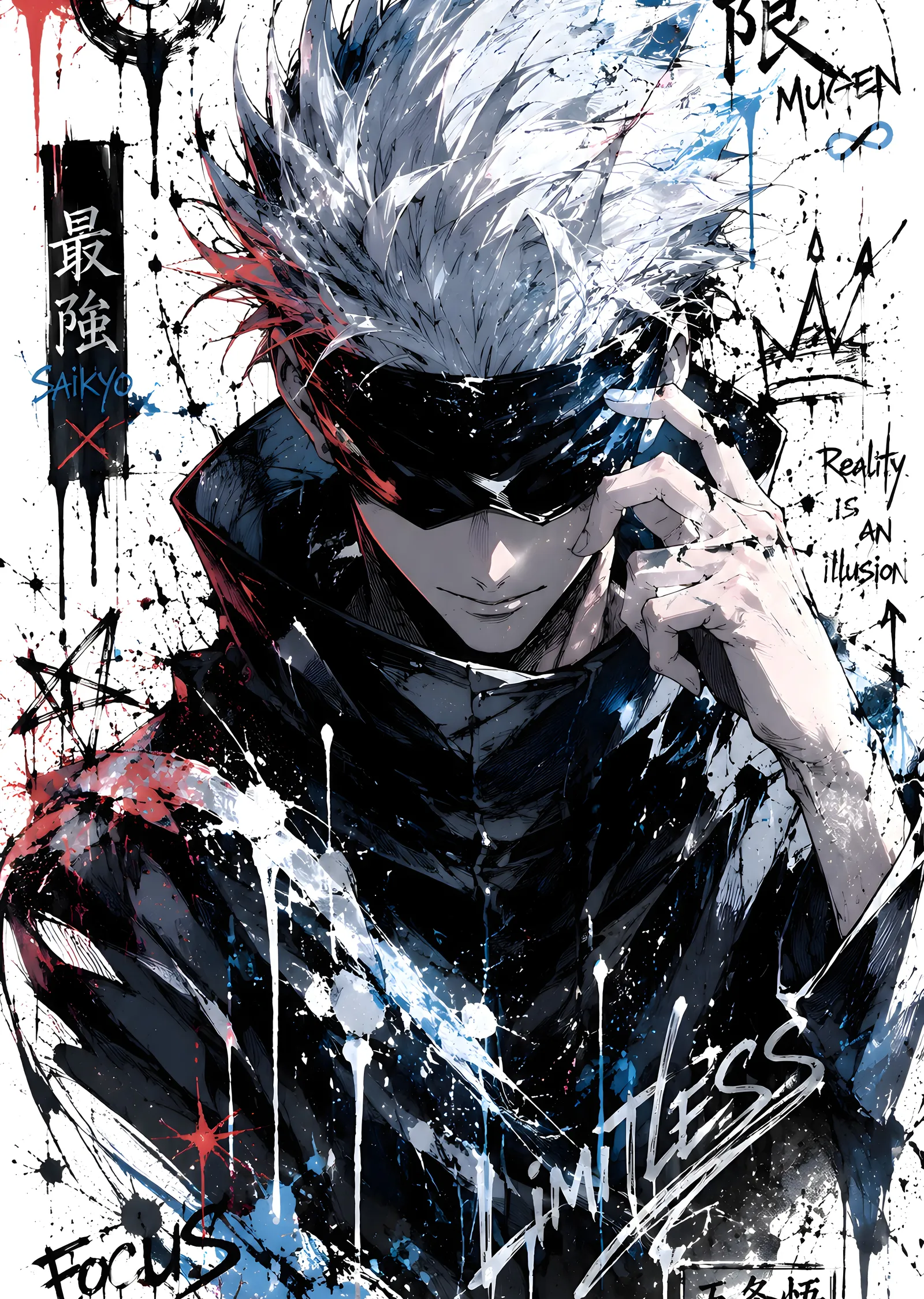 Gojo Satoru: Limitless Gücü metal tablo