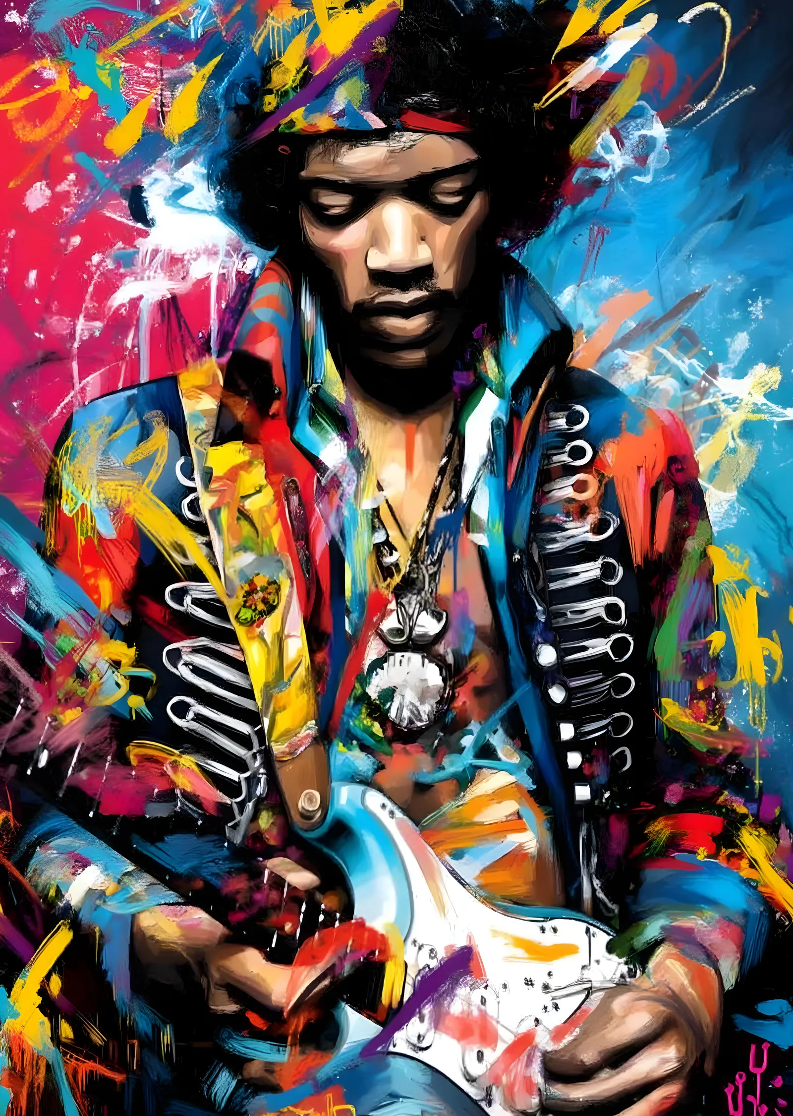Jimi Hendrix: Gitar Düşleri metal tablo