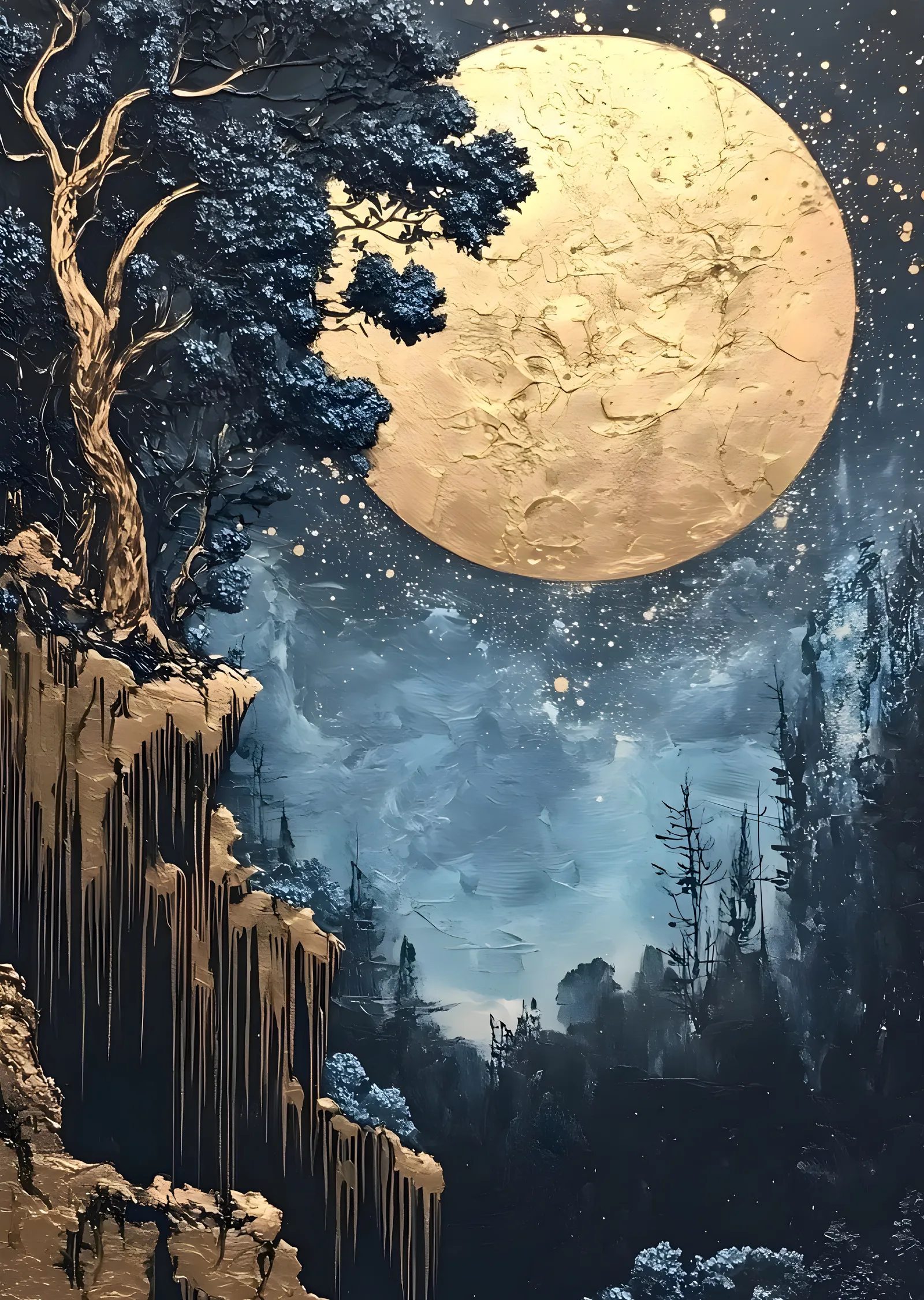 Güzel Gece Manzarası metal tablo