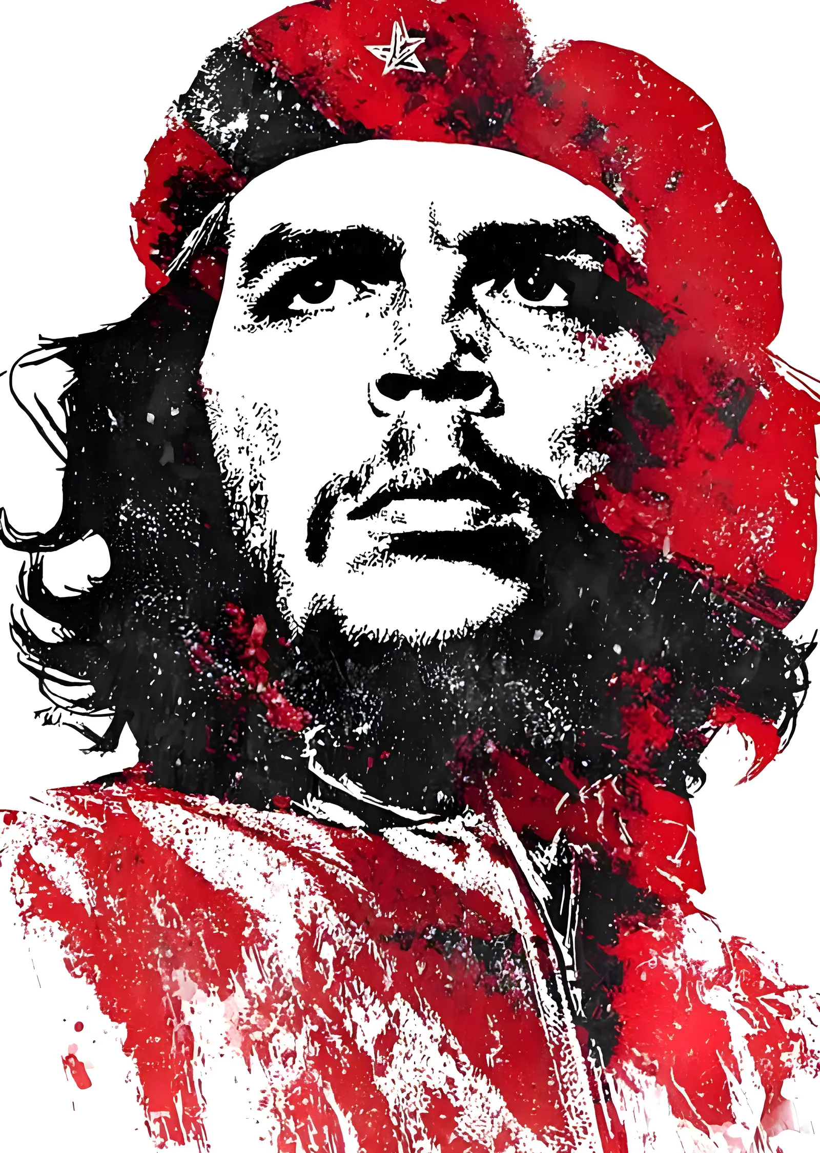 Kırmızı ve Siyah Tonlu Che Guevara Portresi metal tablo