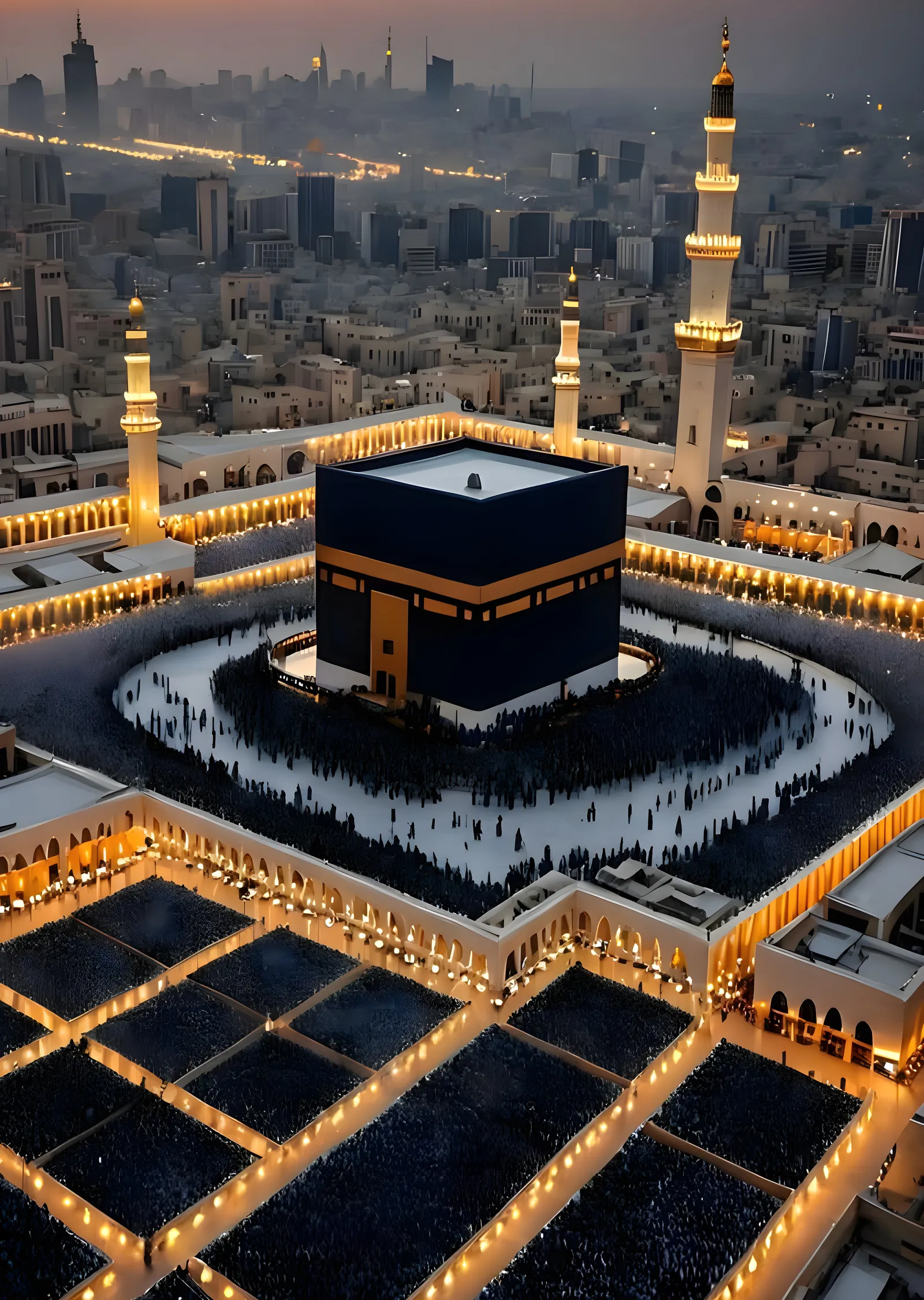 Kabe: Kutsal Mekan - Gece Manzaralı metal tablo
