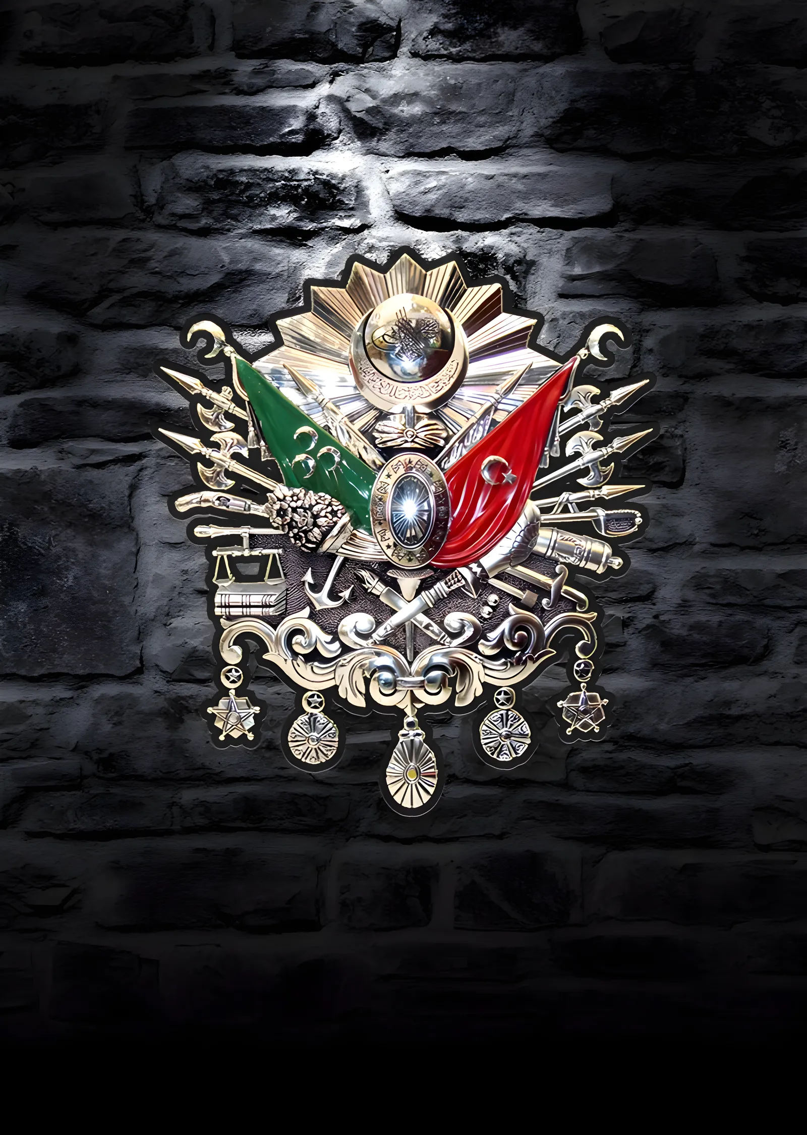 Osmanlı Arması: Güç ve Heybet metal tablo