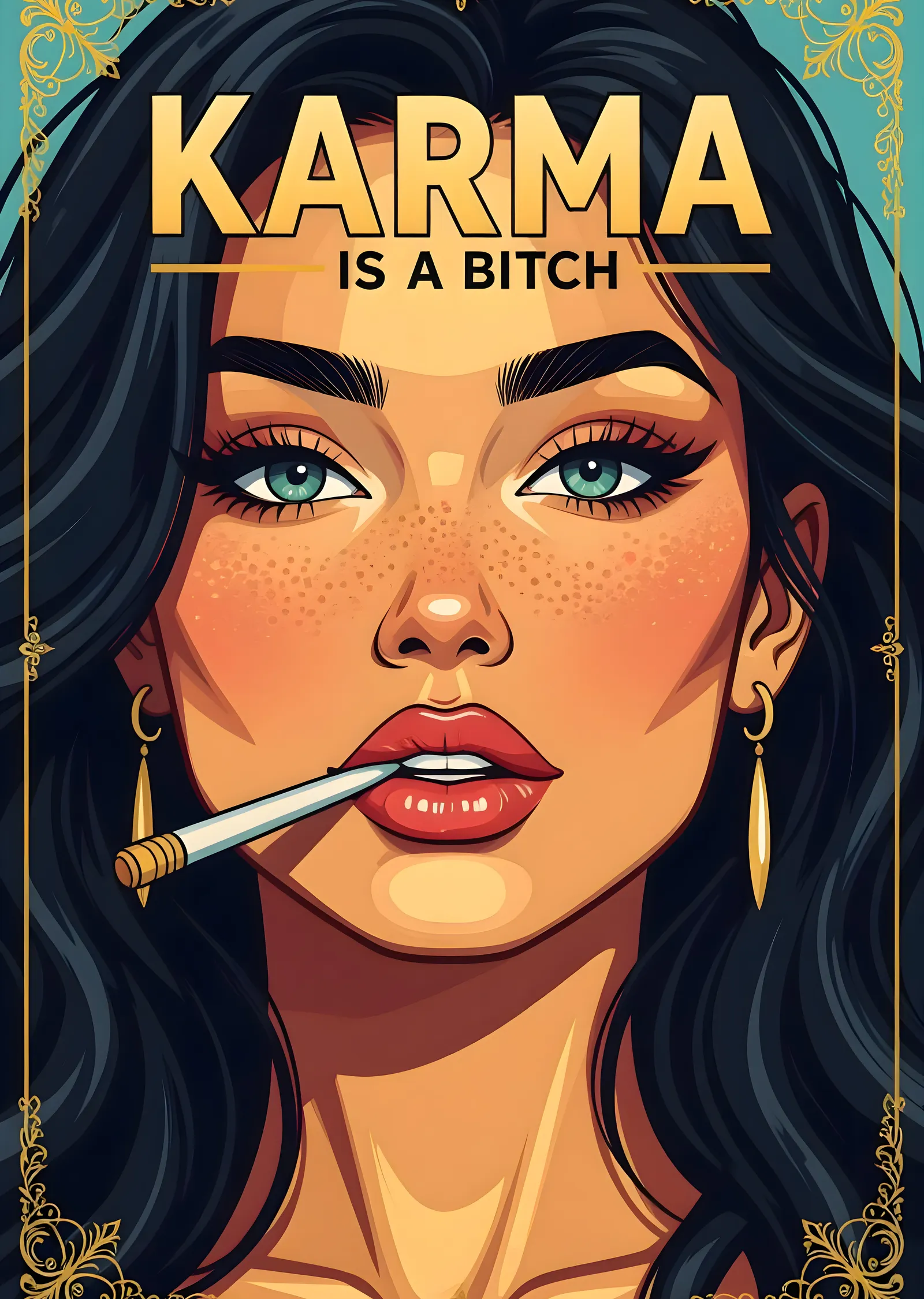 Karma Is a Bitch metal tablo