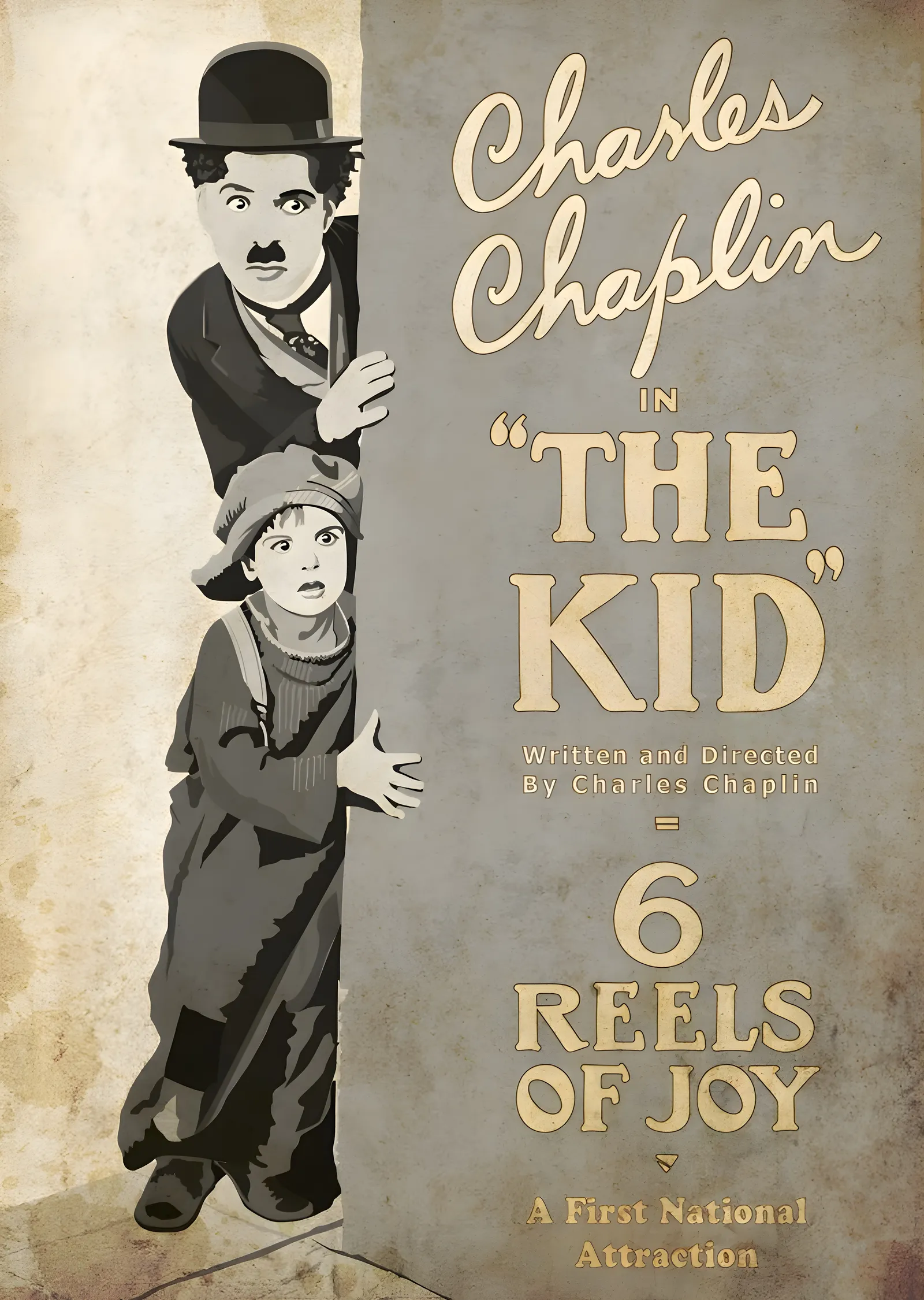 Charlie Chaplin: The Kid (1921) metal tablo