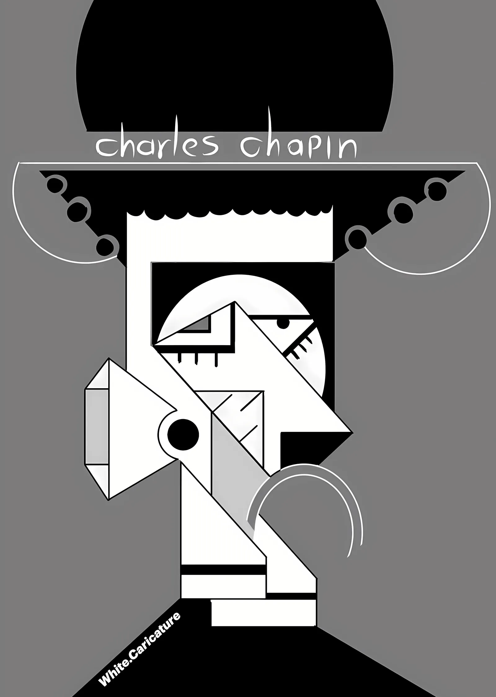 Charlie Chaplin: Geometrik Portre metal tablo