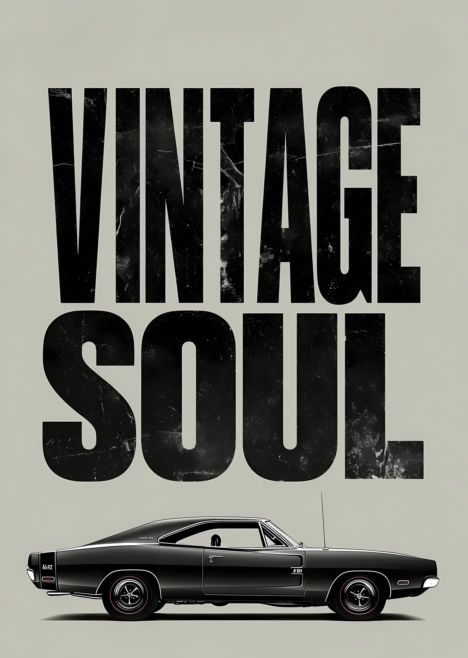 Vintage Soul: 1969 Dodge Charger metal tablo