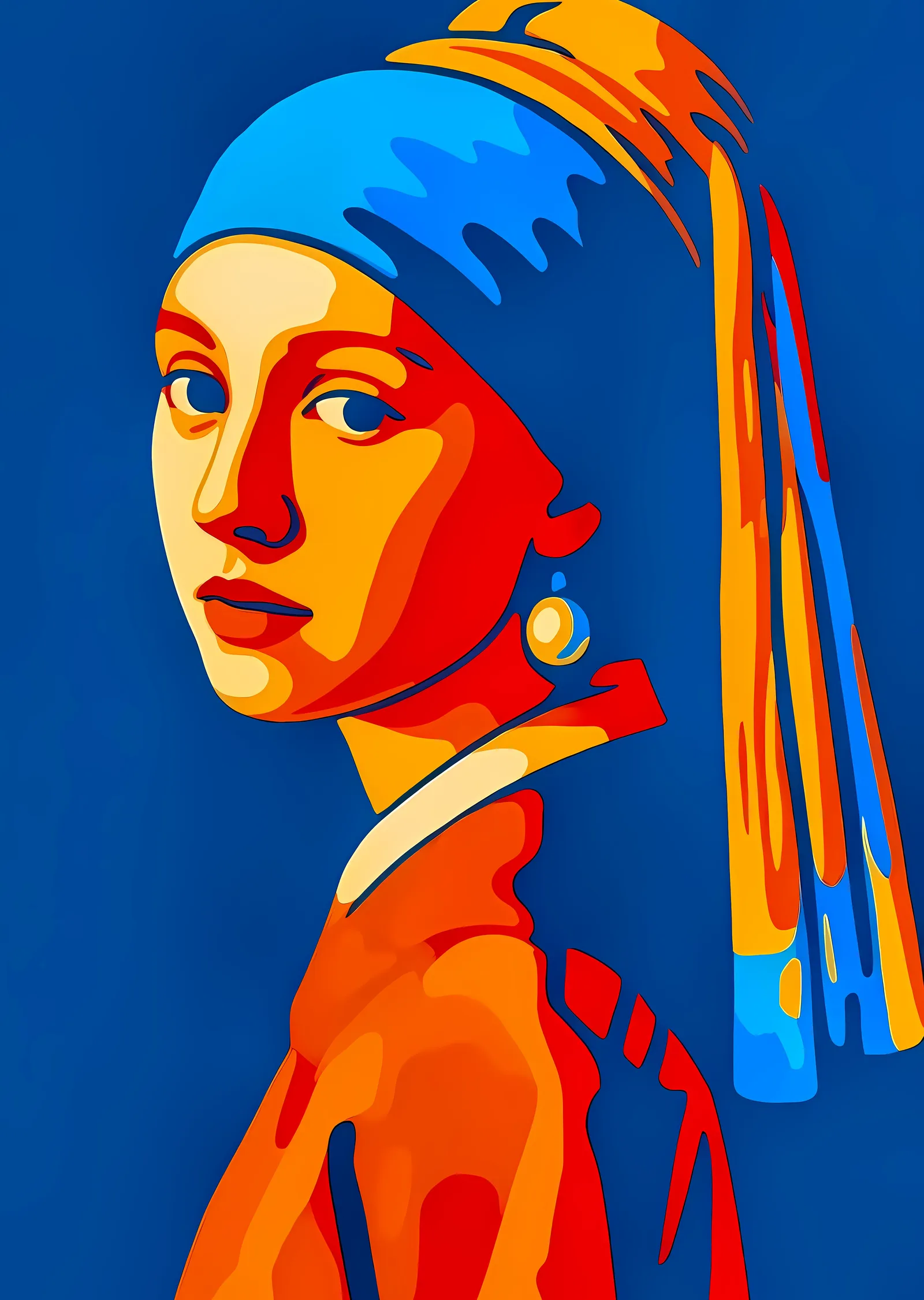 İnci Küpeli Kız: Pop Art Yorumu metal tablo