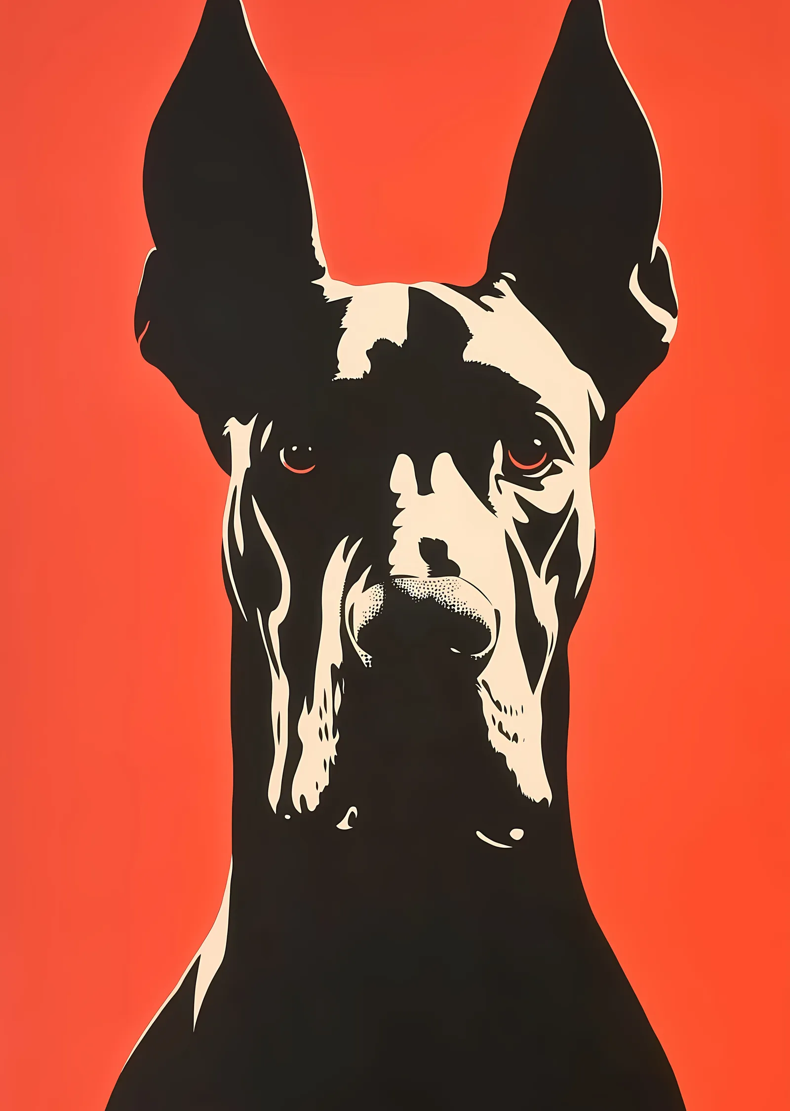Turuncu Fonda Köpek Portresi metal tablo