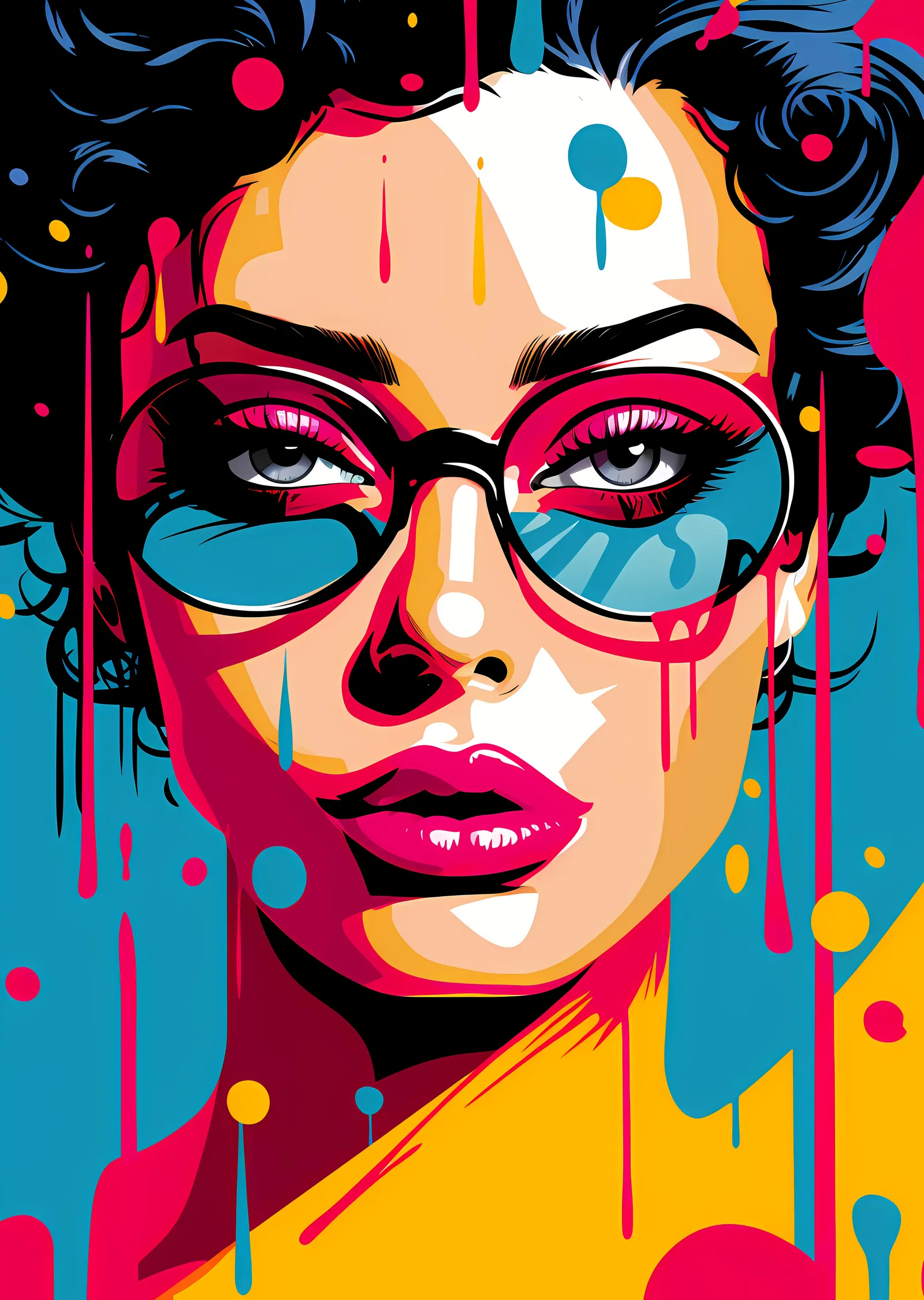 Pop Art Bayan metal tablo