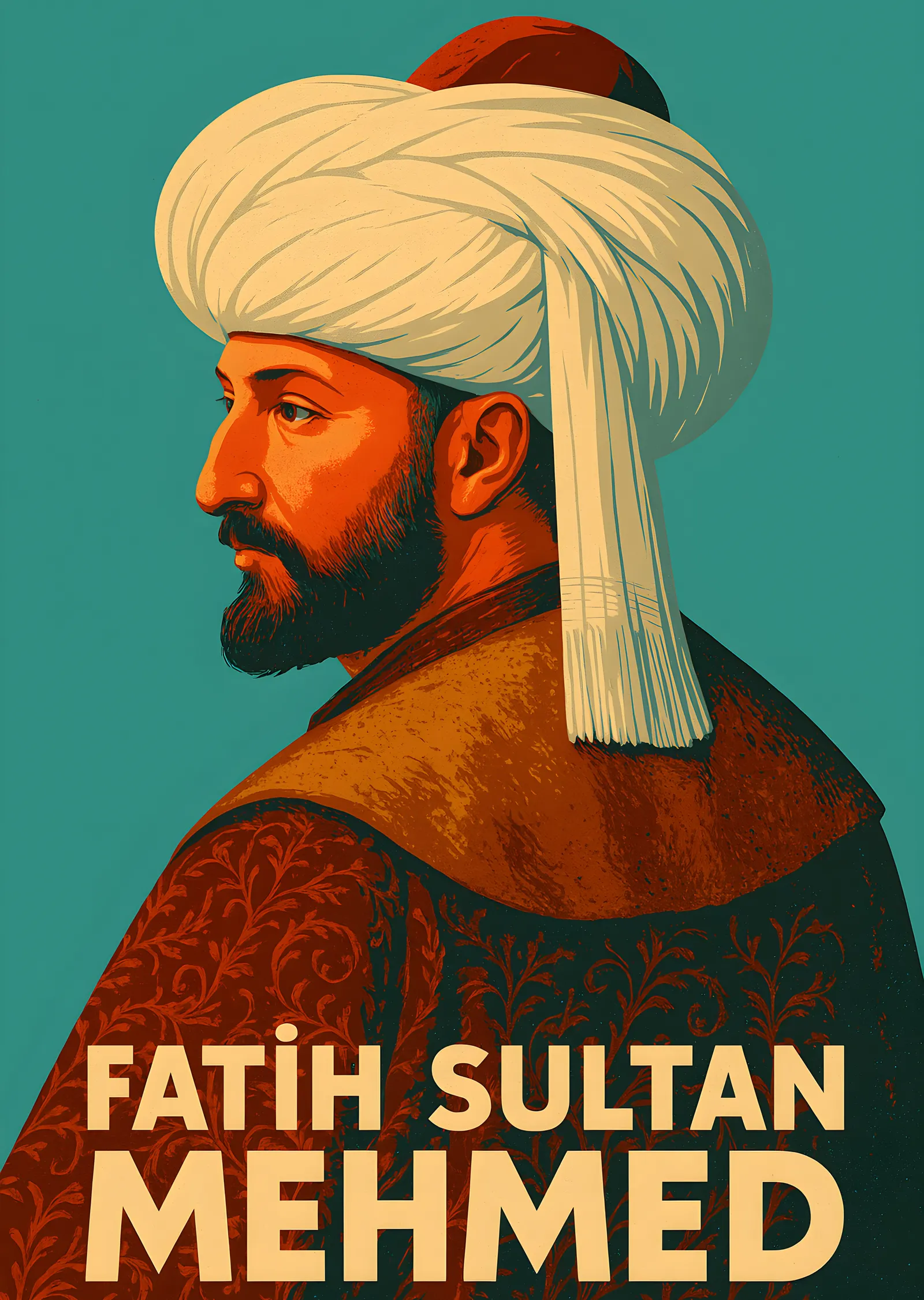 Fatih Sultan Mehmed metal tablo