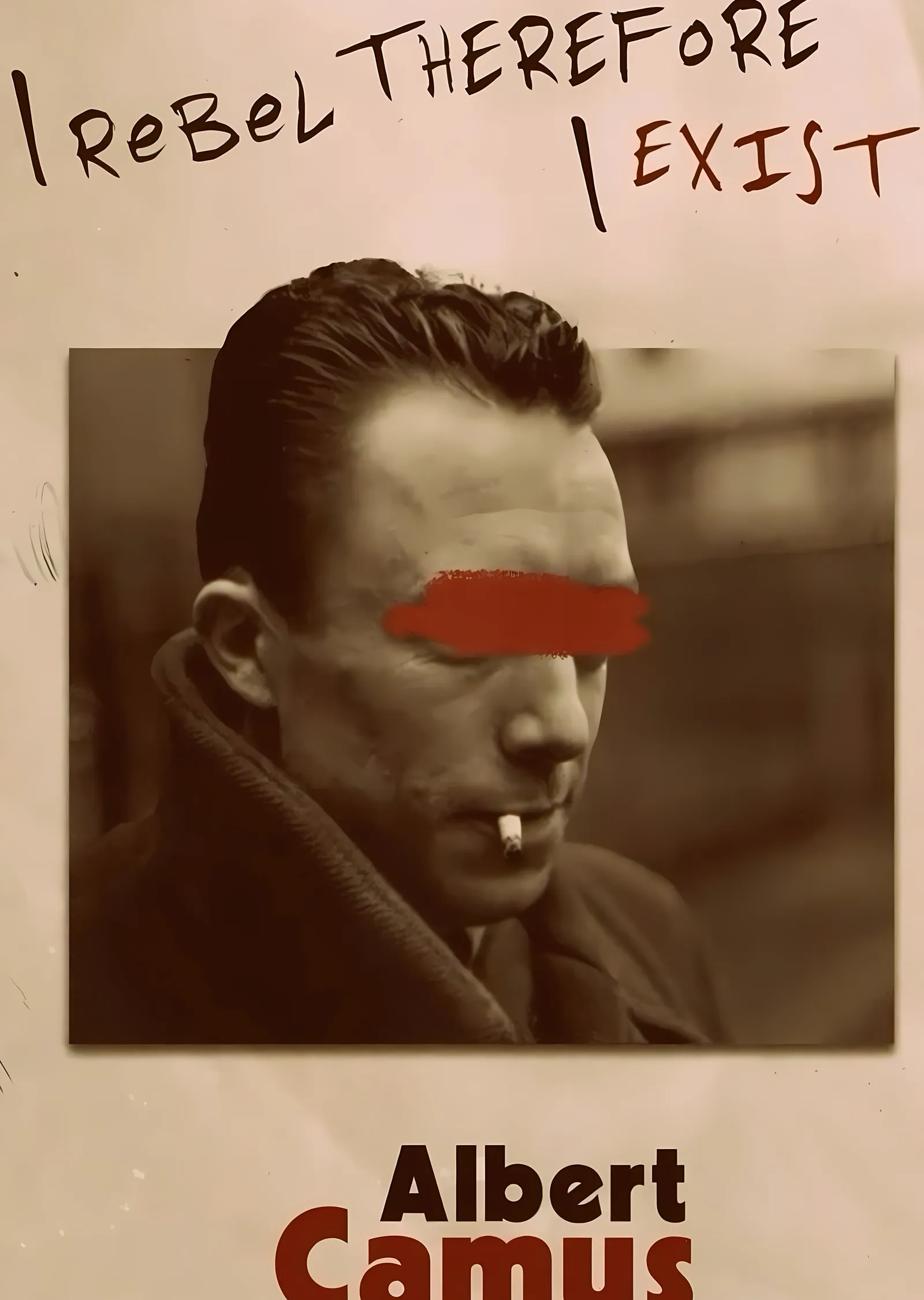 Albert Camus: I Rebel, Therefore I Exist metal tablo