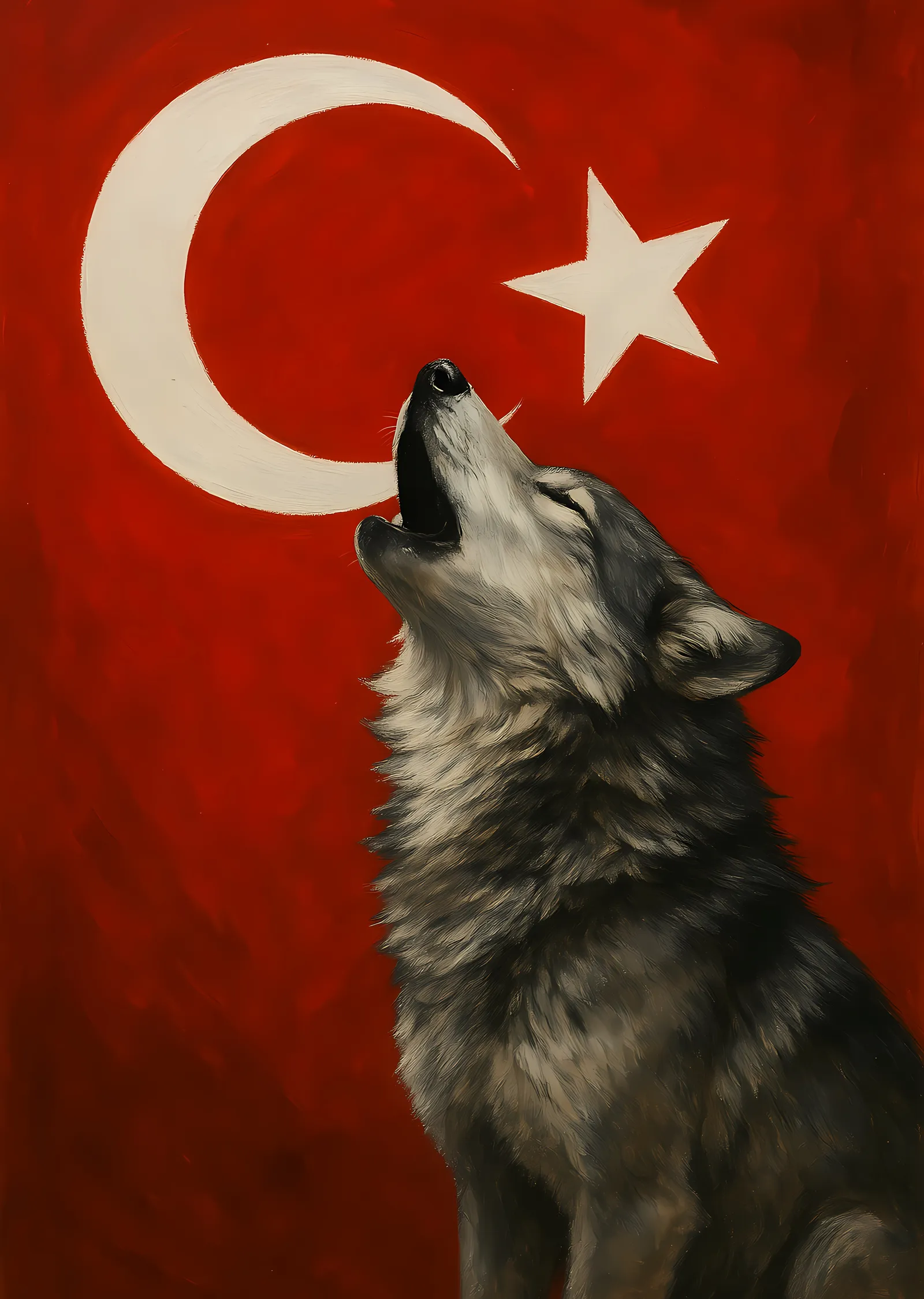 Bozkurt ve Türk Bayrağı metal tablo