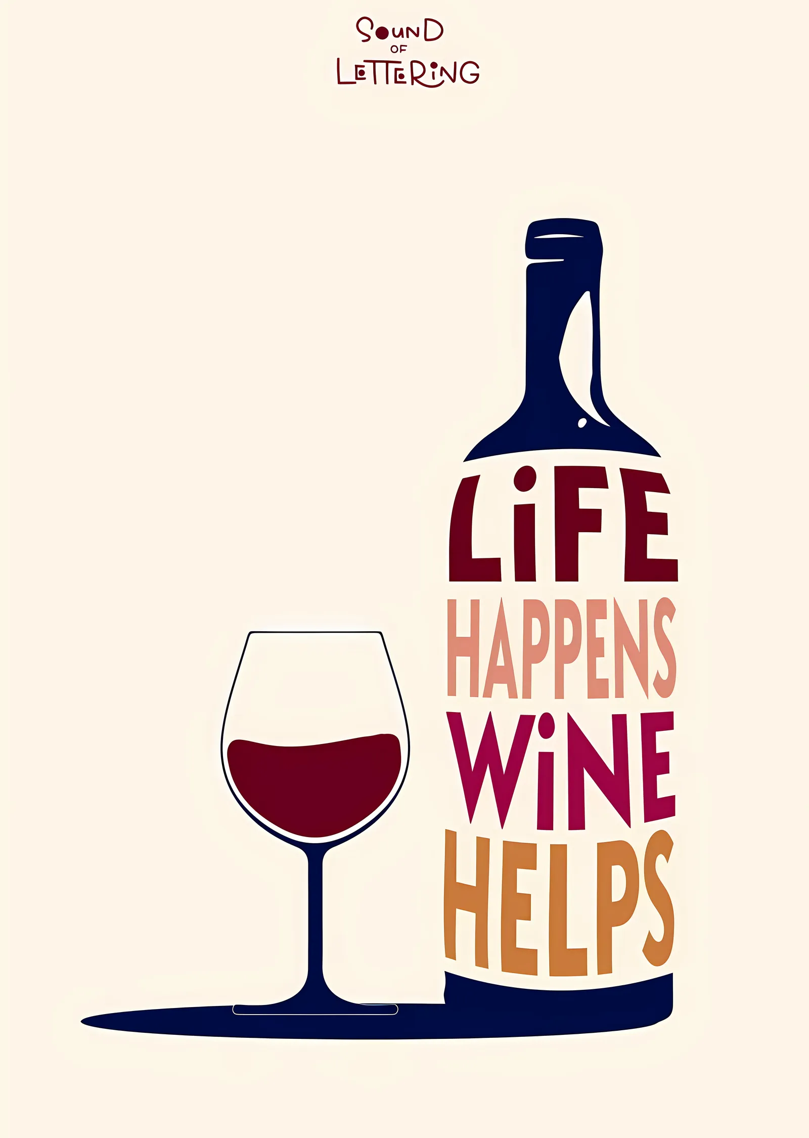 Life Happens Wine Helps metal tablo