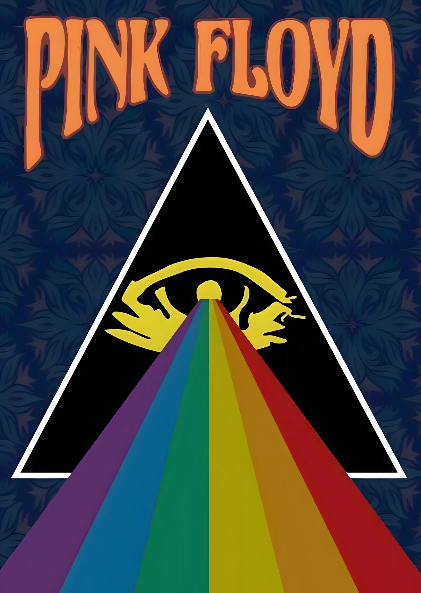 Pink Floyd Poster with Eye and Rainbow metal tablo