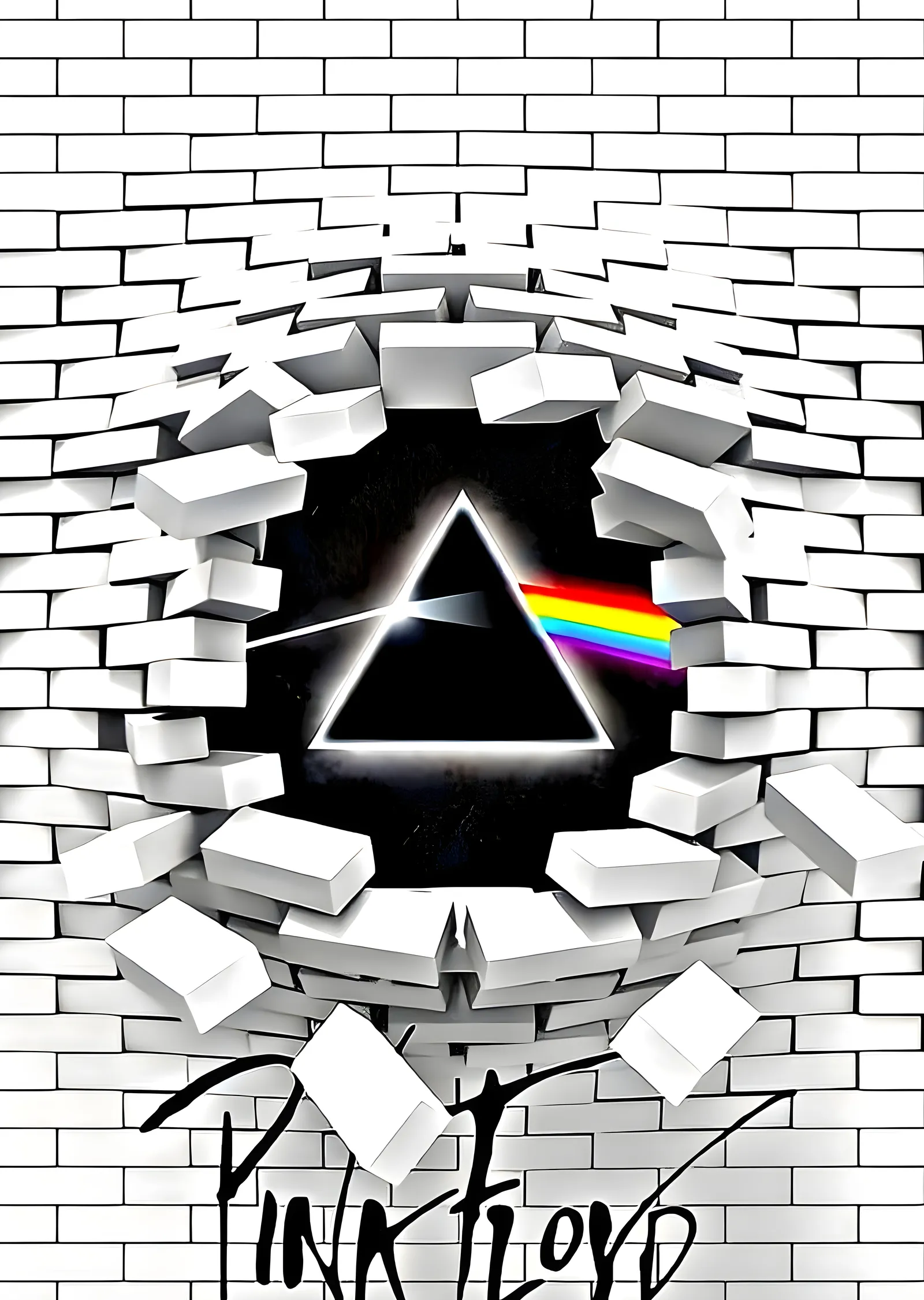 Pink Floyd - The Dark Side of the Moon, Duvarı Delip Çıkan metal tablo