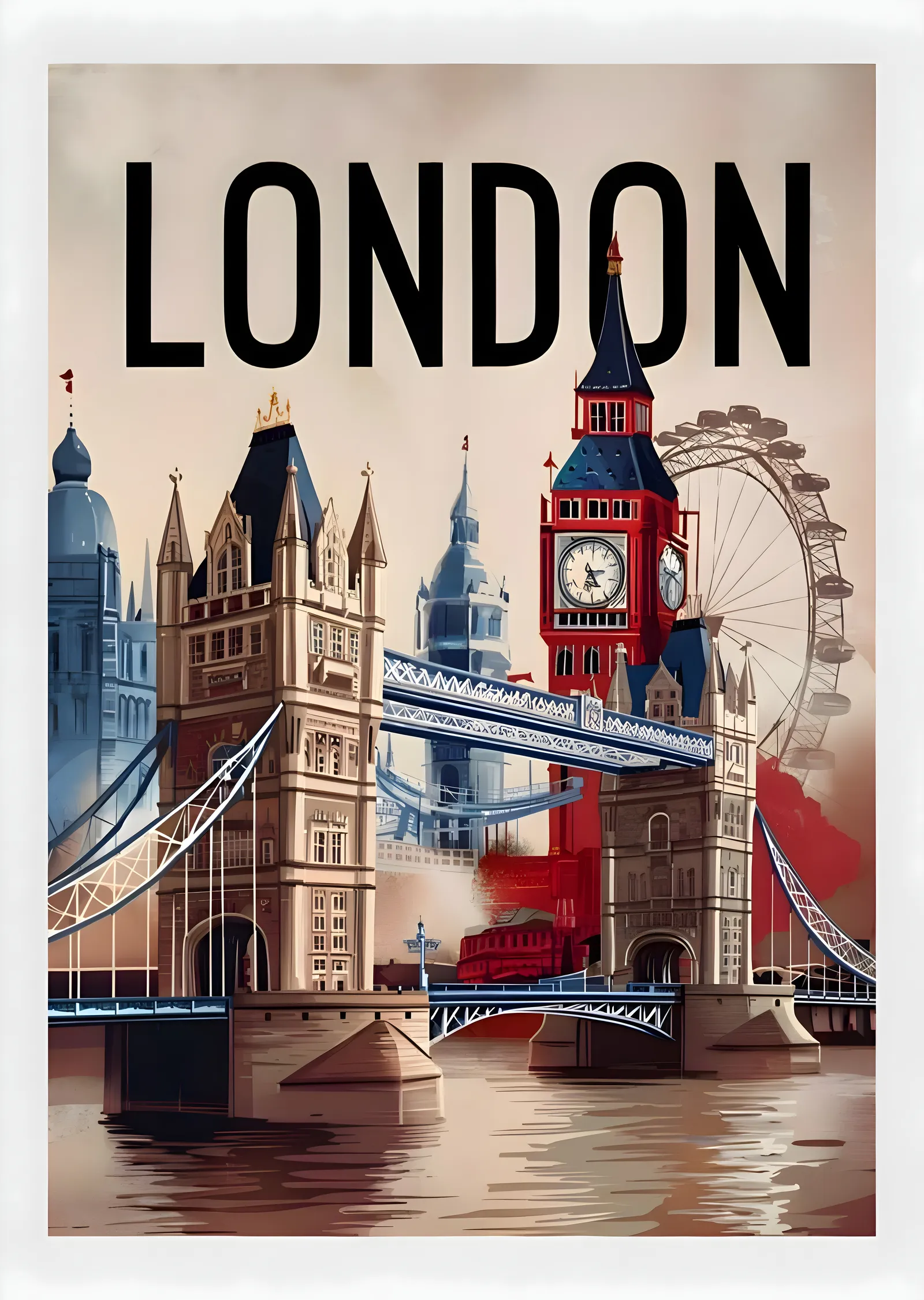 London: Şehrin İkonik Simgeleri metal tablo