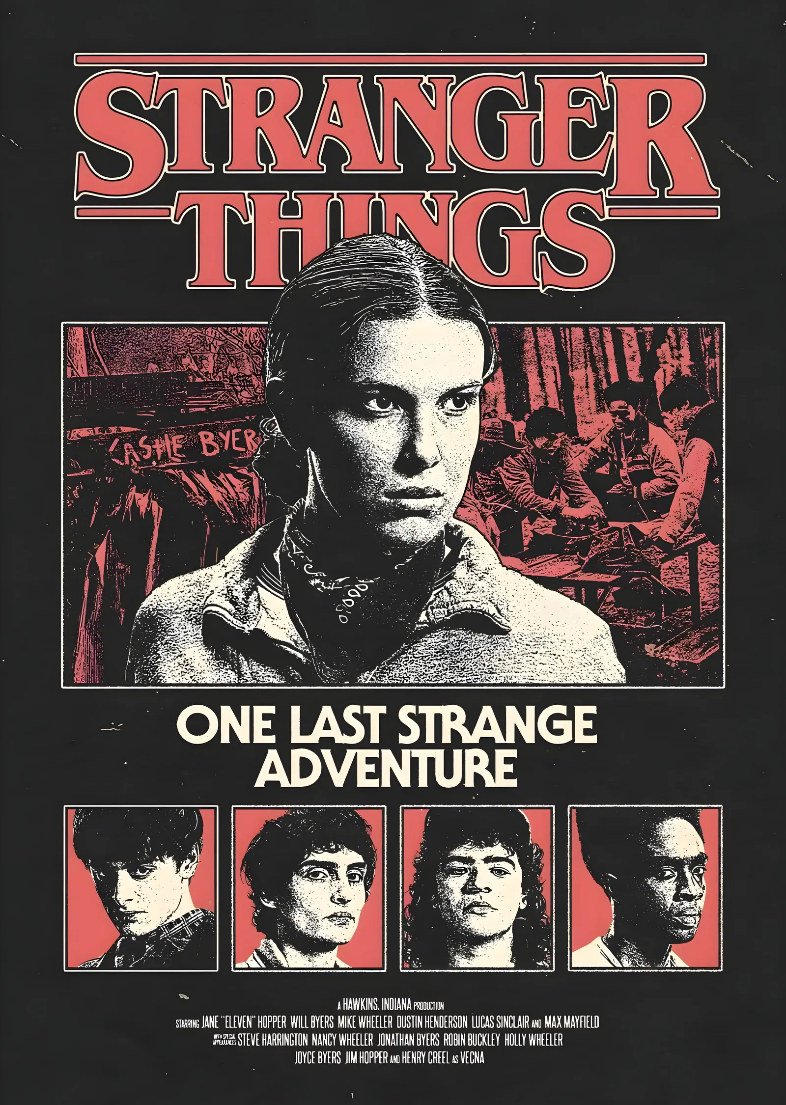 Stranger Things: Son Garip Macera metal tablo