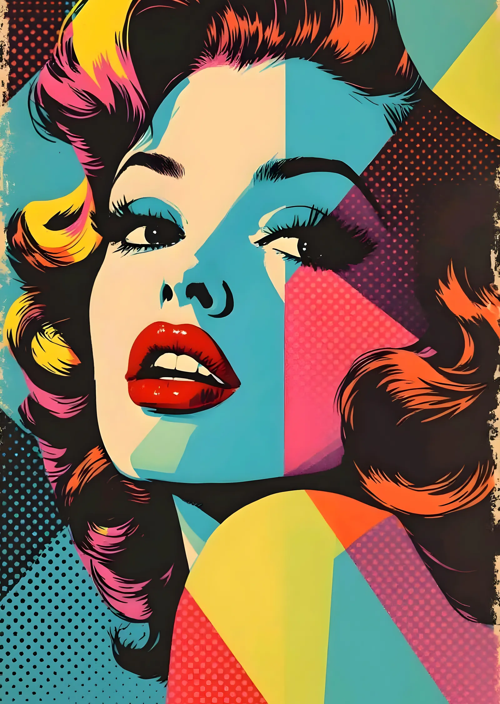 Pop Art Kadın Portresi metal tablo