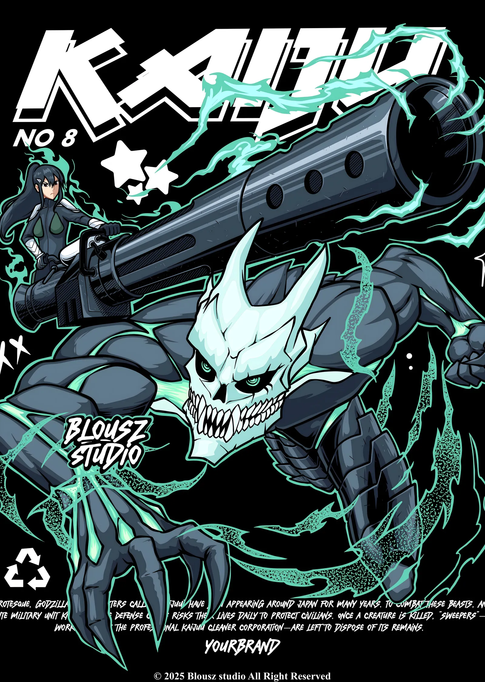 Kaiju No 8 metal tablo