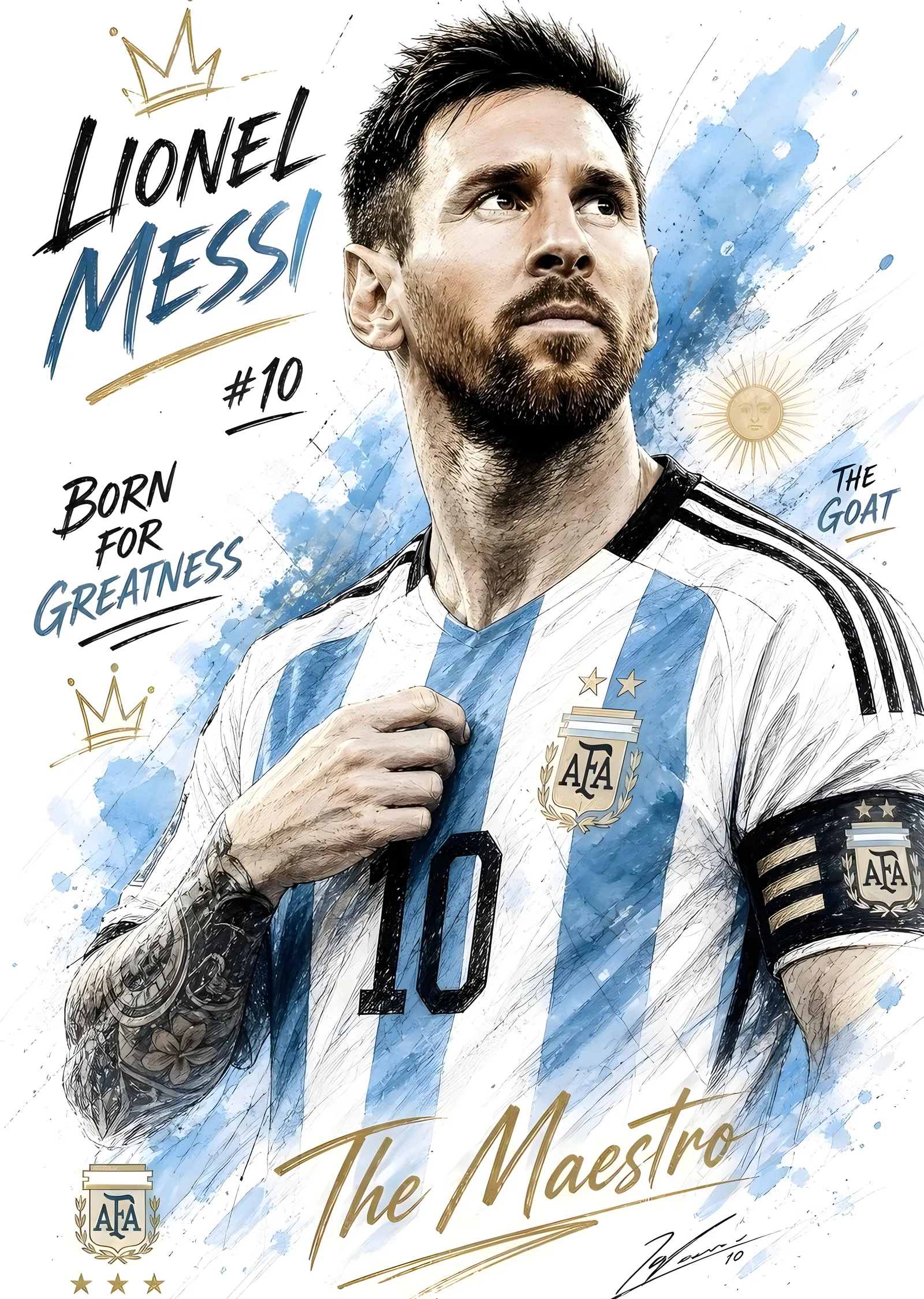 Lionel Messi: The Maestro metal tablo