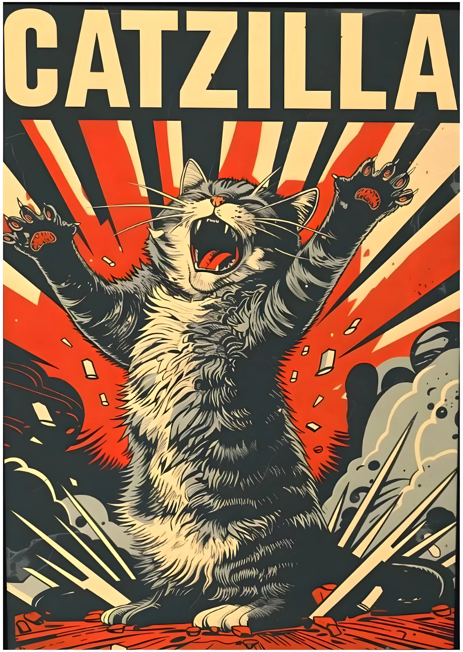 Catzilla metal tablo