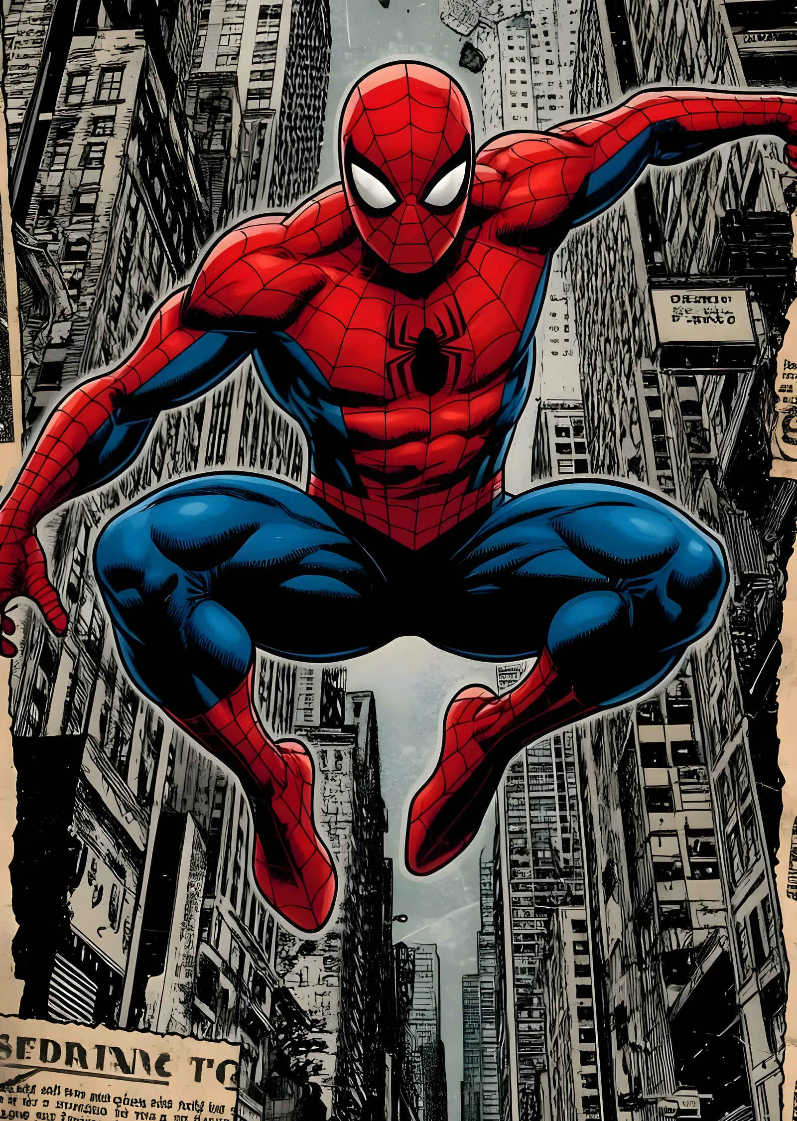 Spider-Man: Şehrin Üzerinde metal tablo