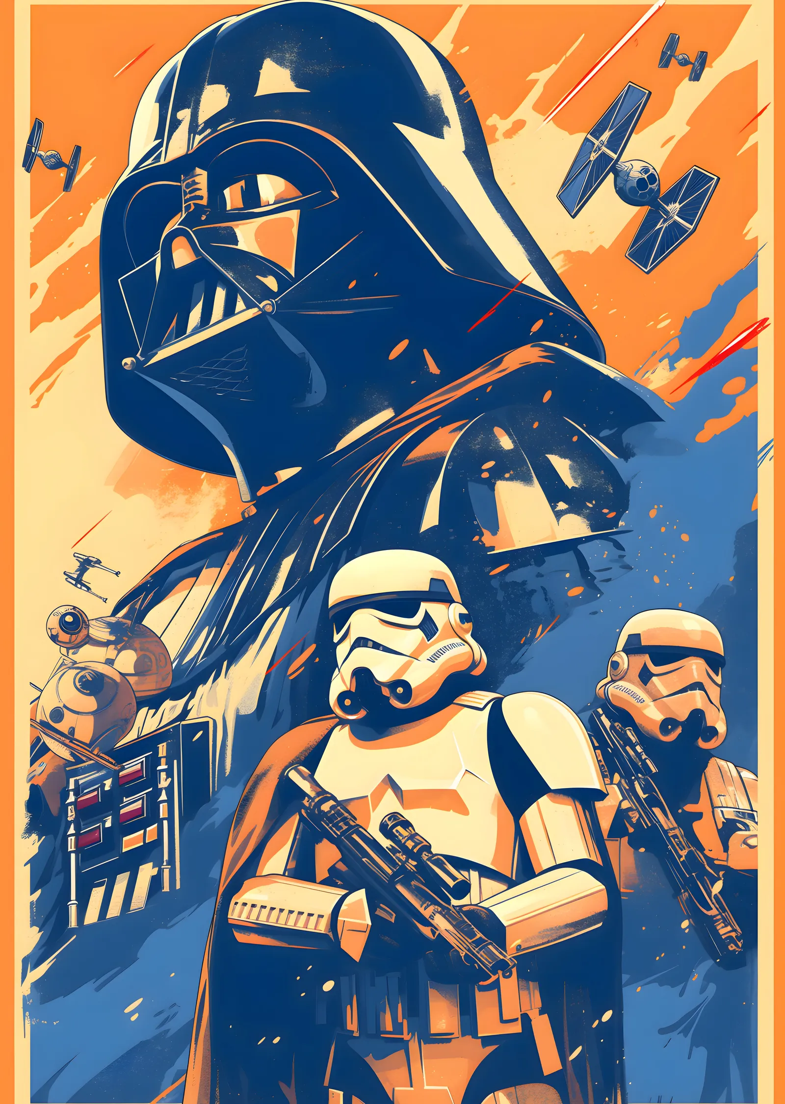 Star Wars: Vader ve Trooper'lar metal tablo