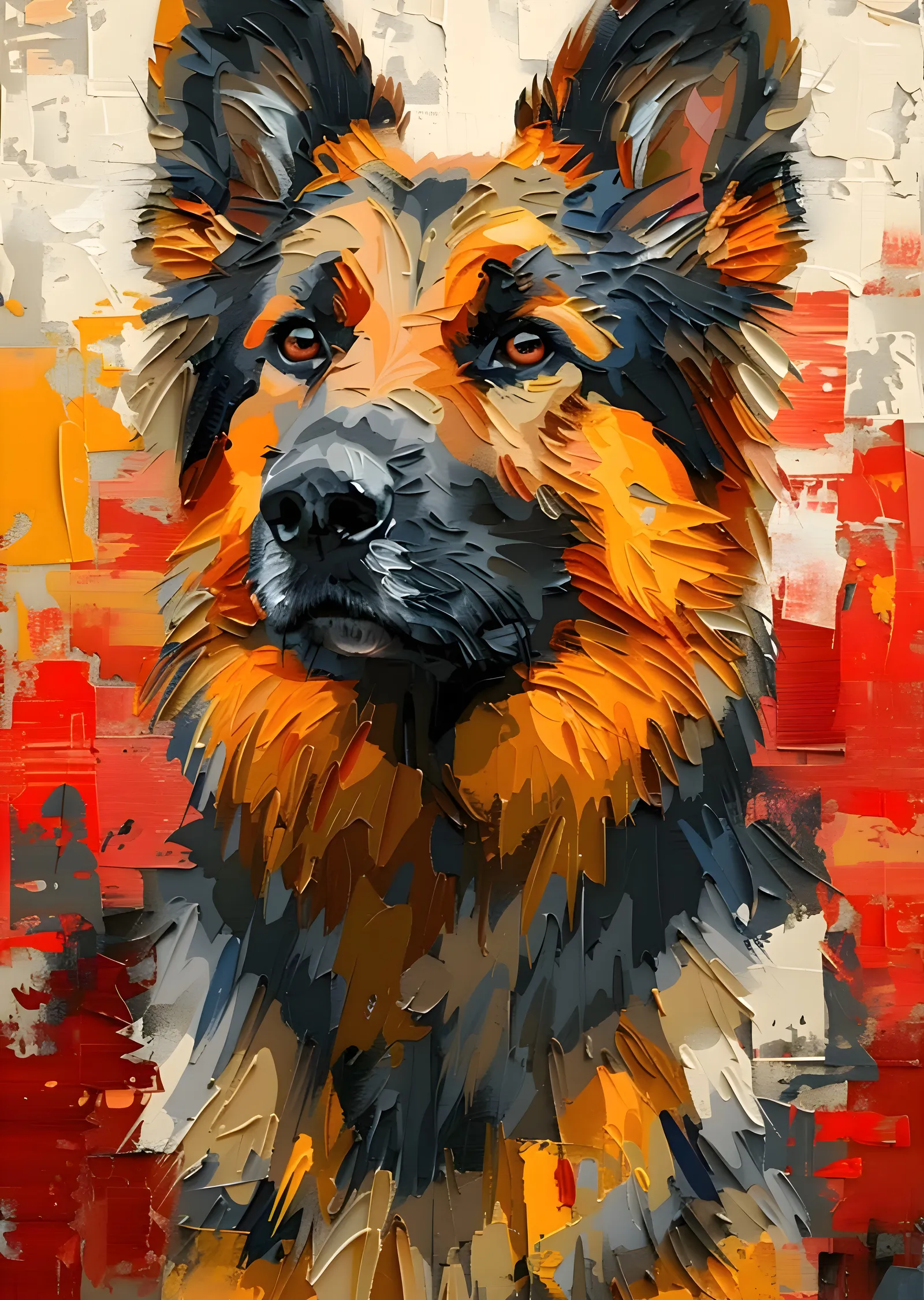 Soyut Köpek Yüzü metal tablo