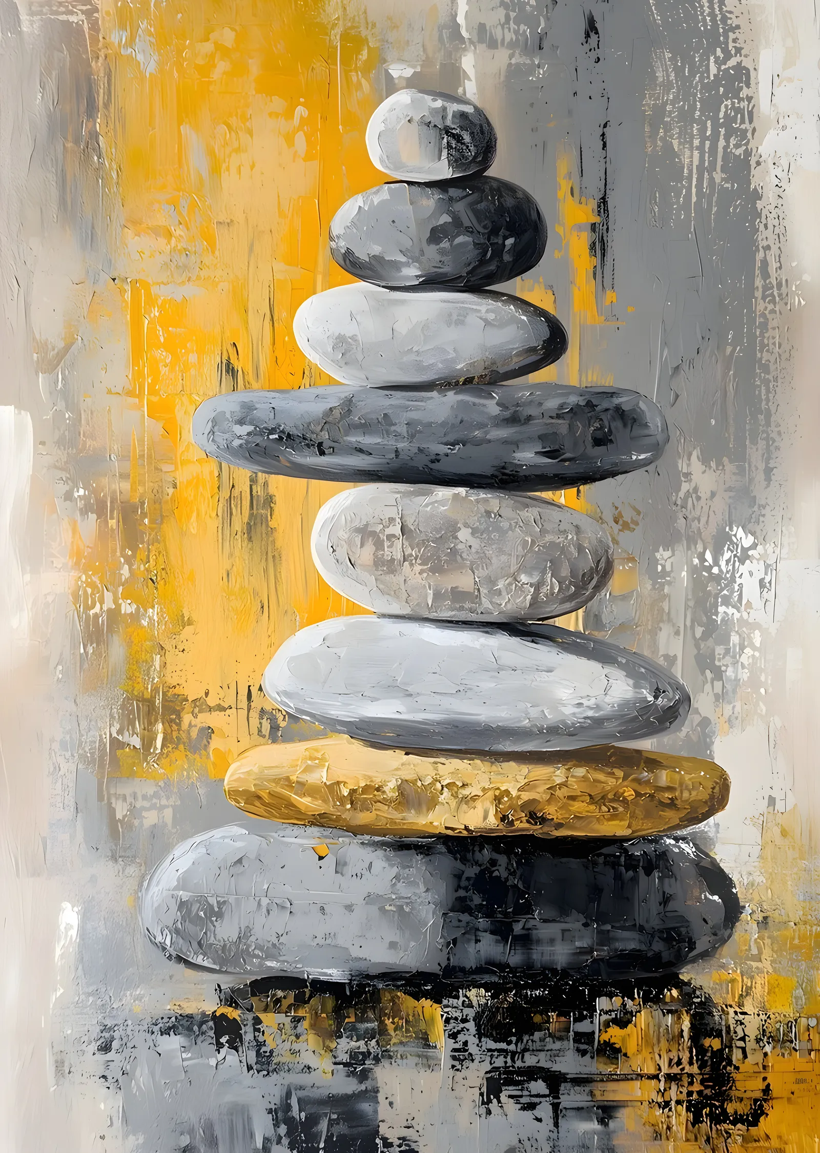 Zen Taşları metal tablo