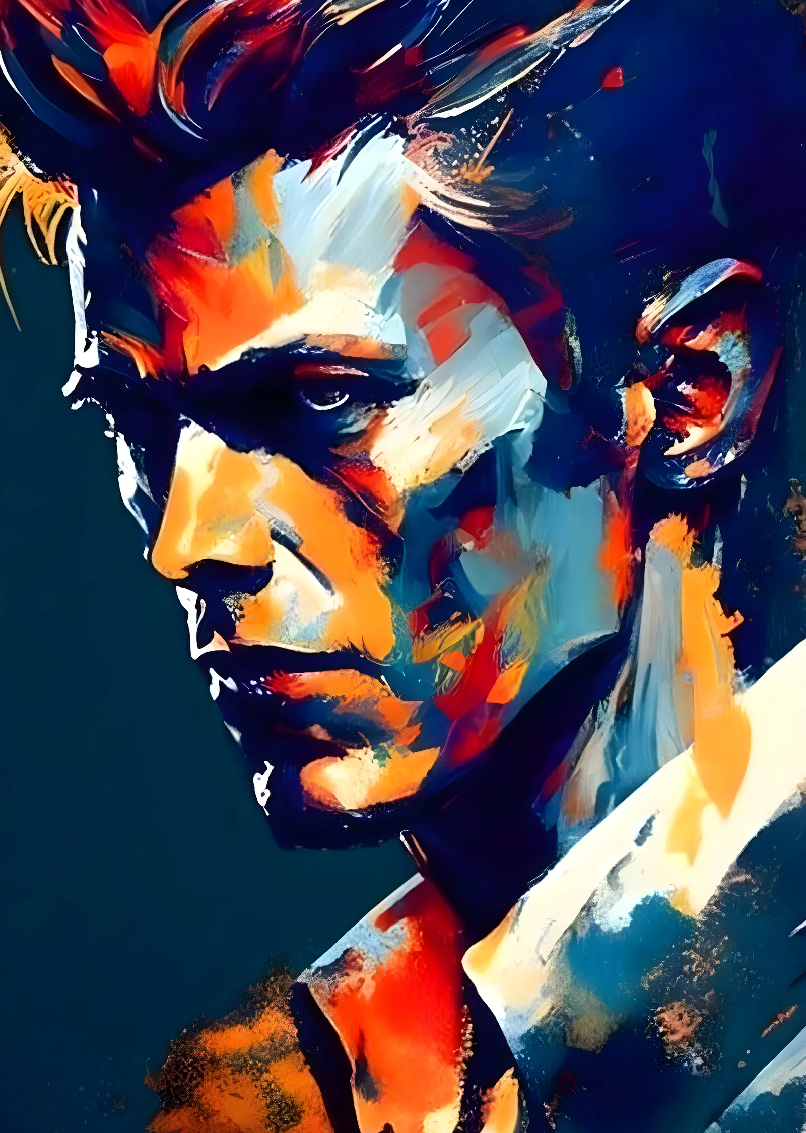 David Bowie: Fırça Darbeli Portre metal tablo