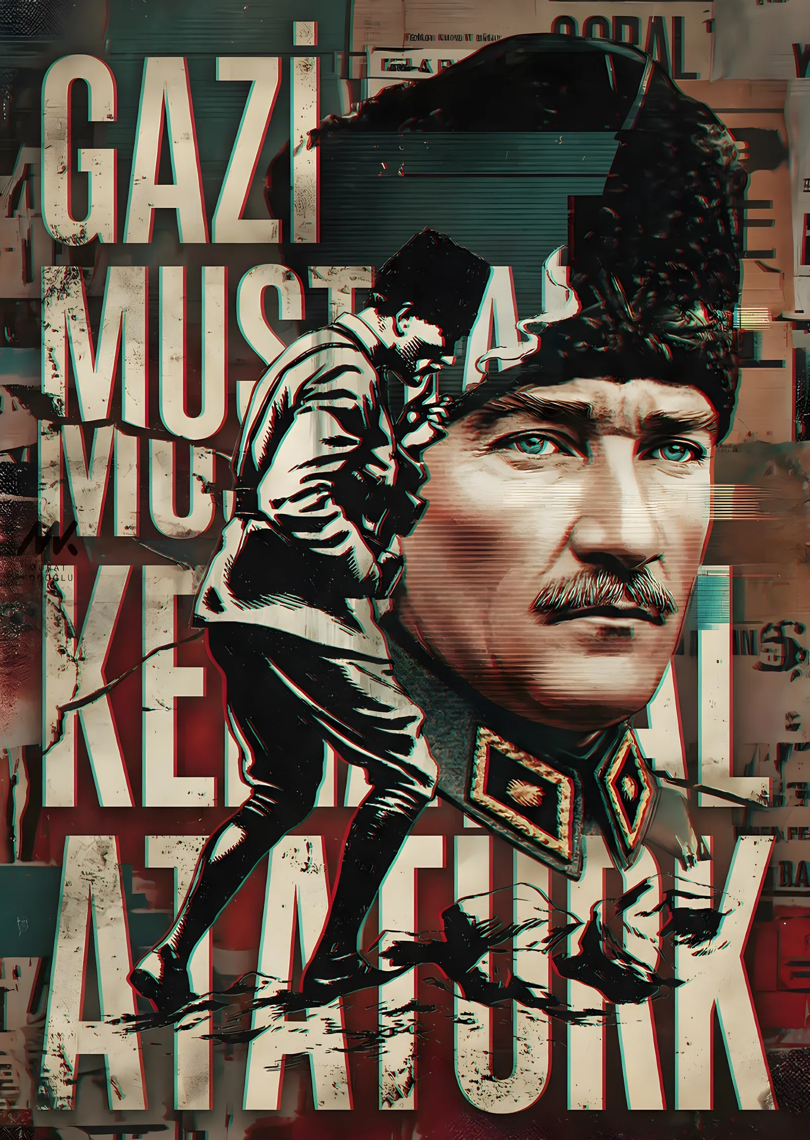 Gazi Mustafa Kemal Atatürk metal tablo