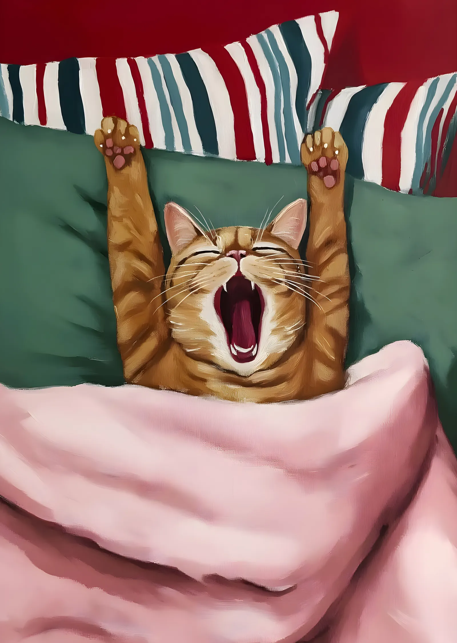 Uykulu Kedi: Yorgun Bir Sabah metal tablo