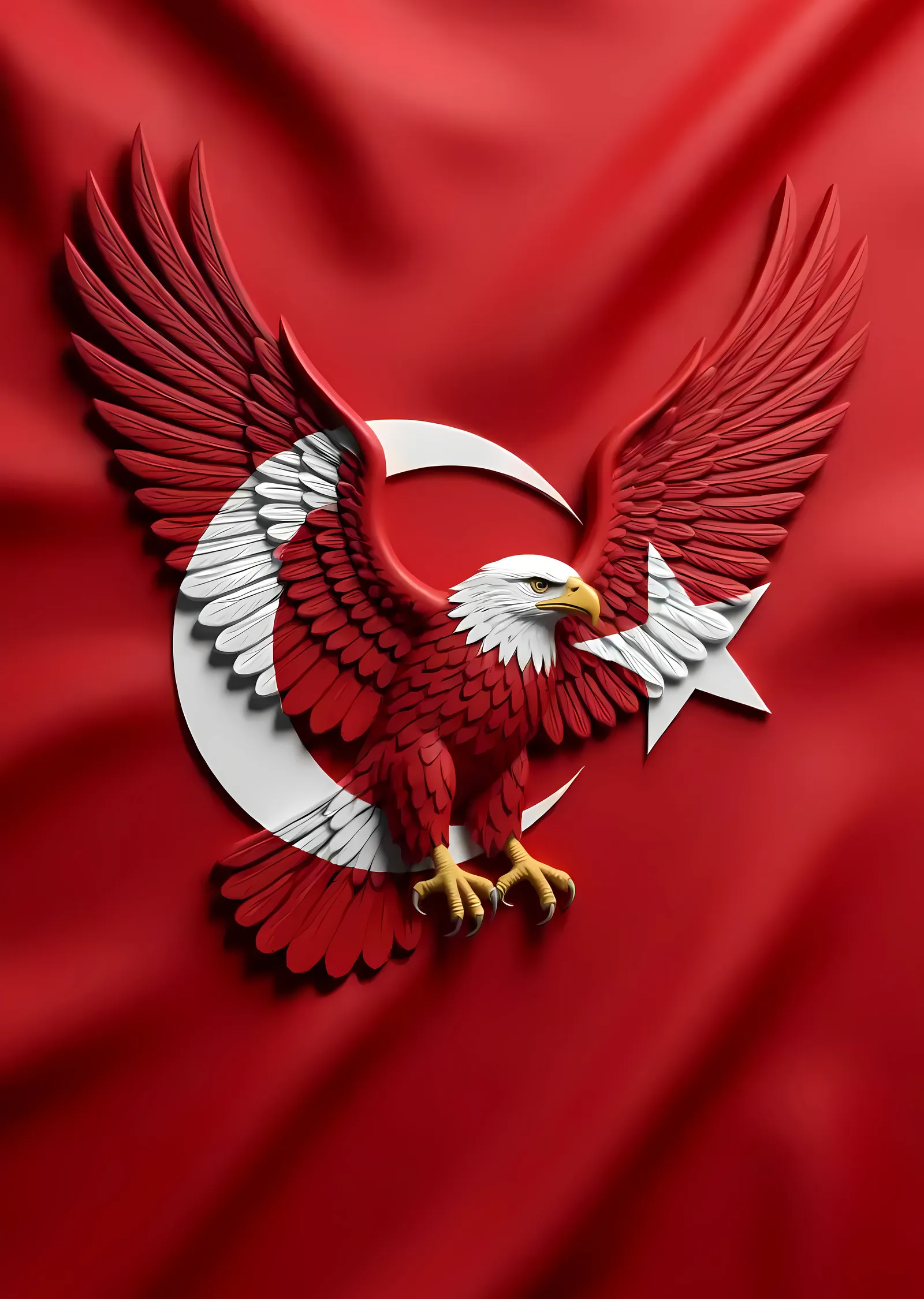 Türk Bayrağı ve Kartal metal tablo