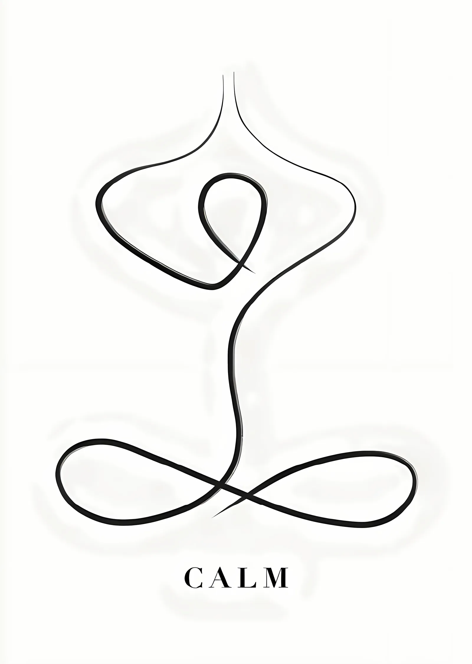 Sakinlik: Tek Çizgi Meditasyon Figürü metal tablo