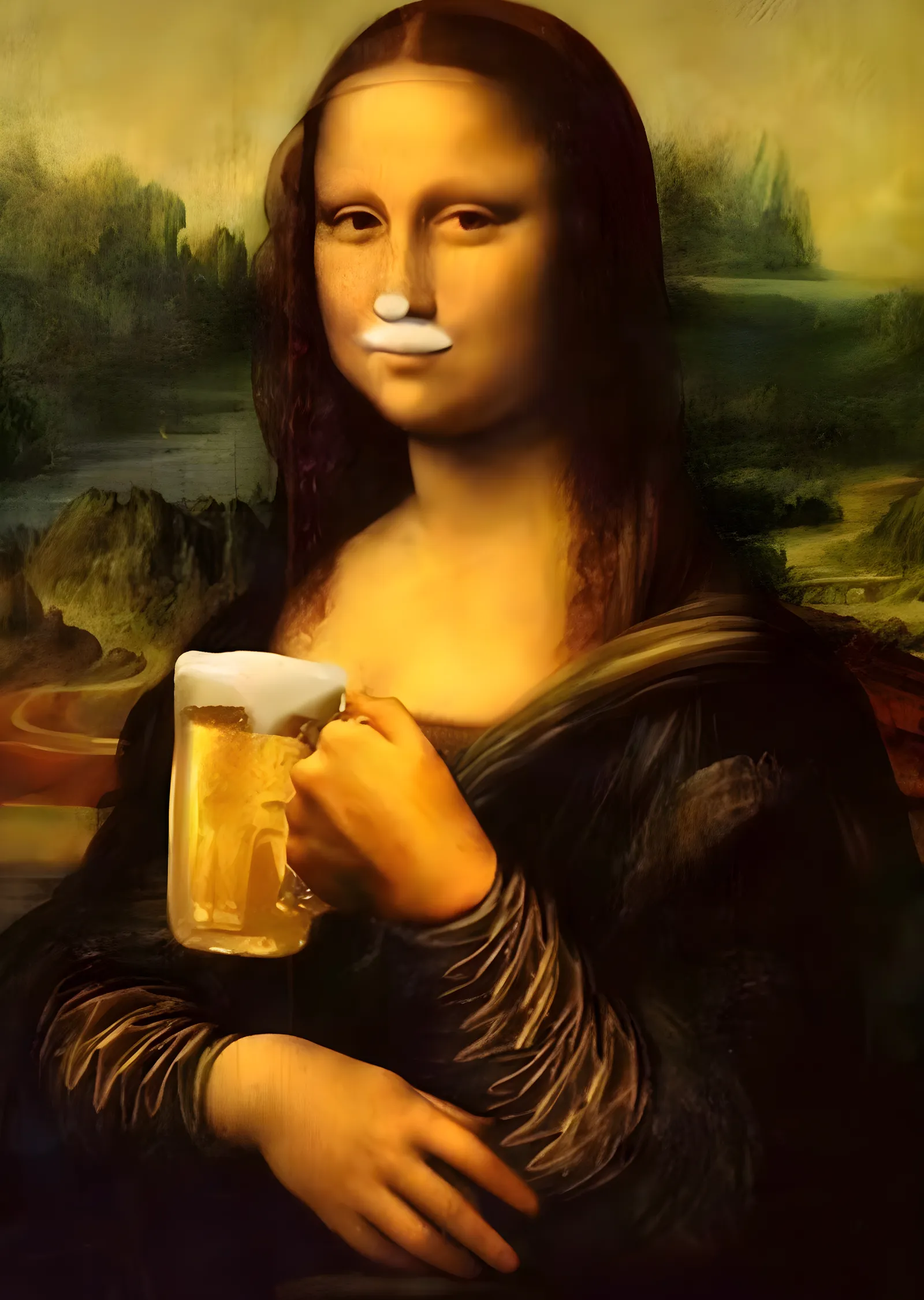 Mona Lisa: Bira Keyfi metal tablo