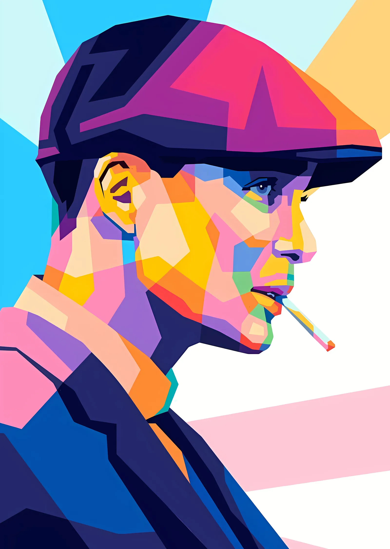 Thomas Shelby: Renkli Geometrik Portre metal tablo