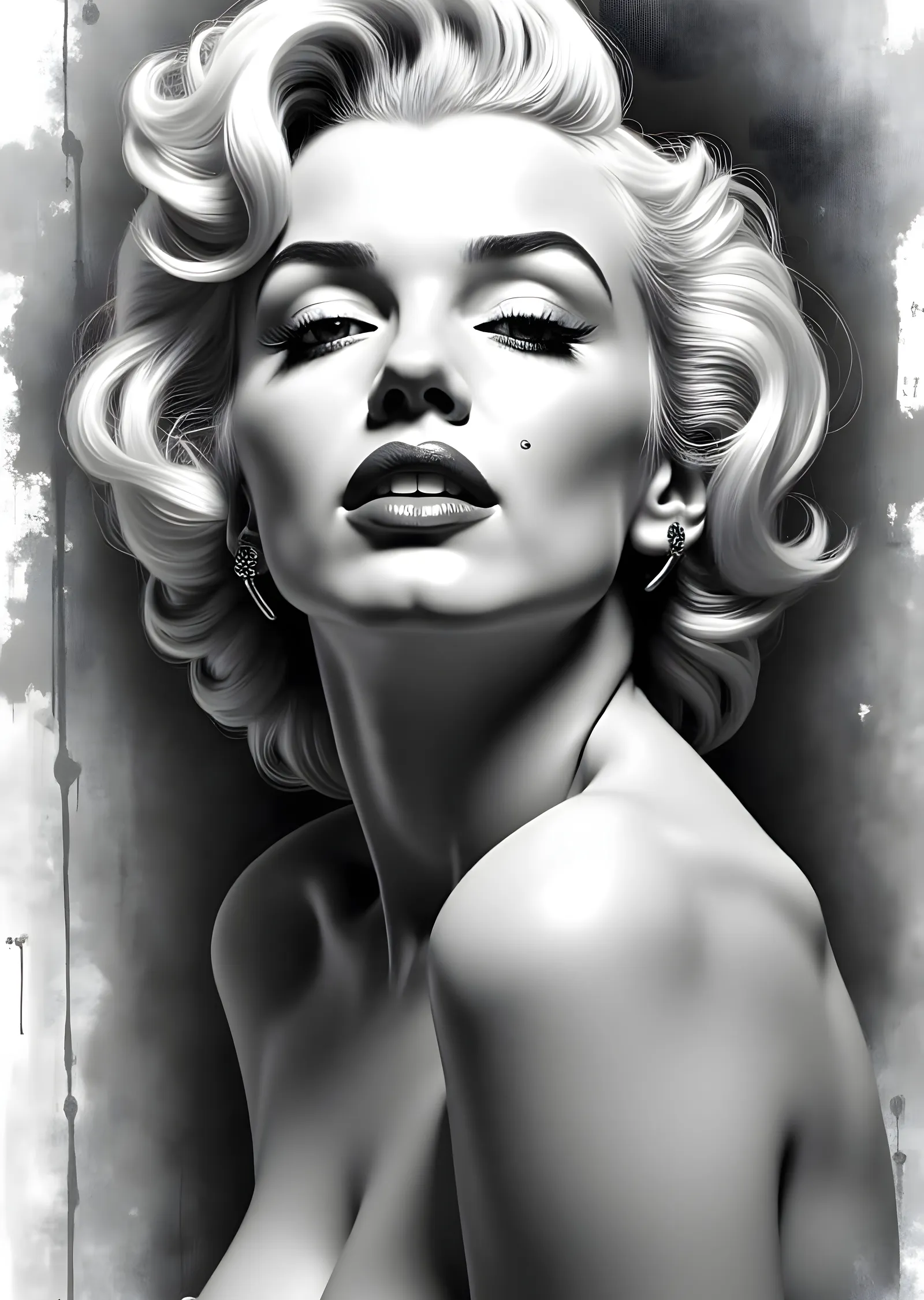 Marilyn Monroe: Karakalem Portre metal tablo