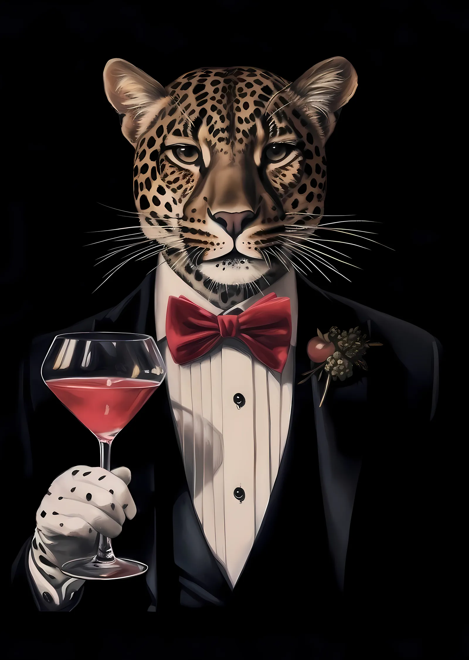 Smokinli Leopar: Şerefe metal tablo