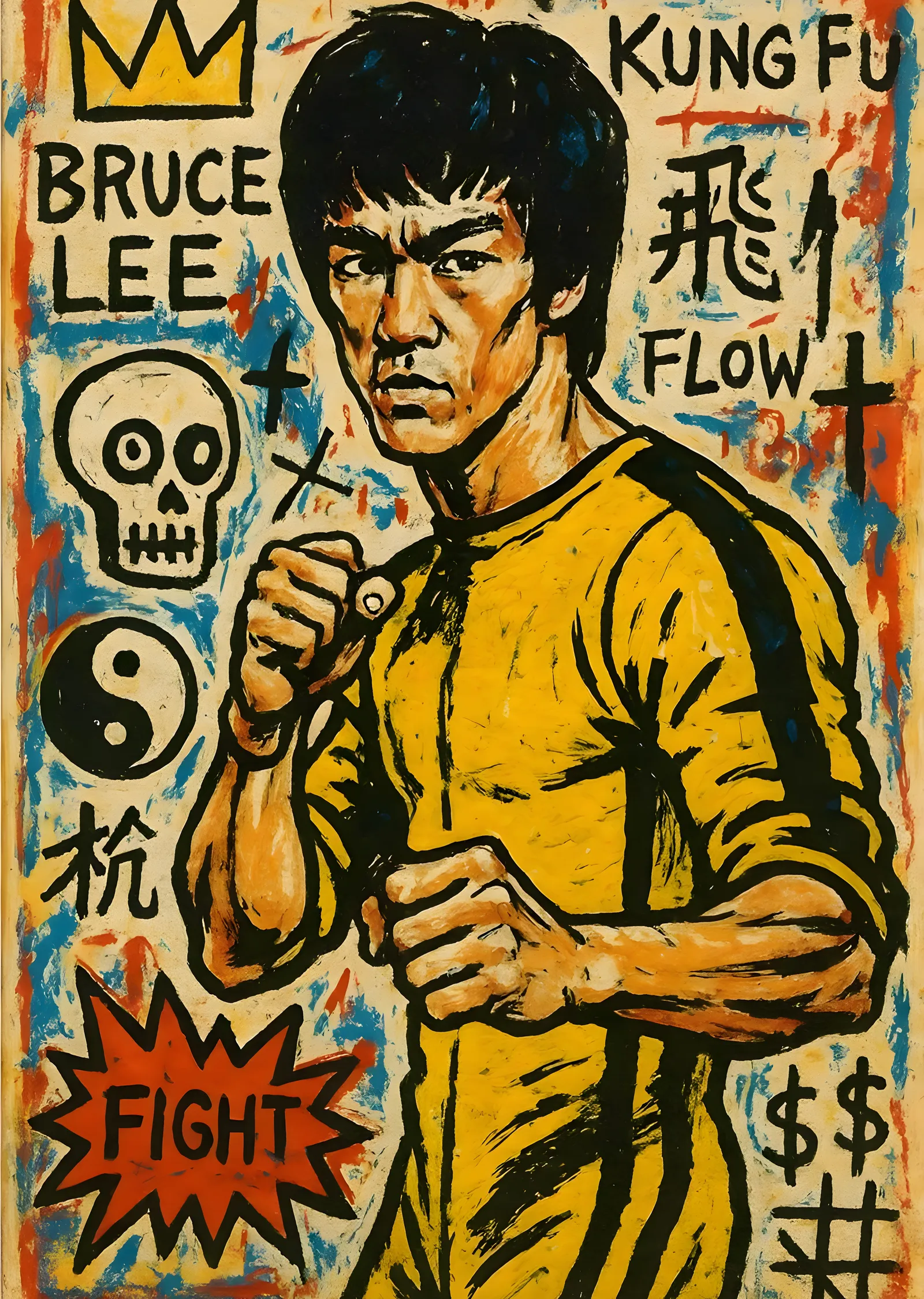 Bruce Lee: Kung Fu Akışı metal tablo