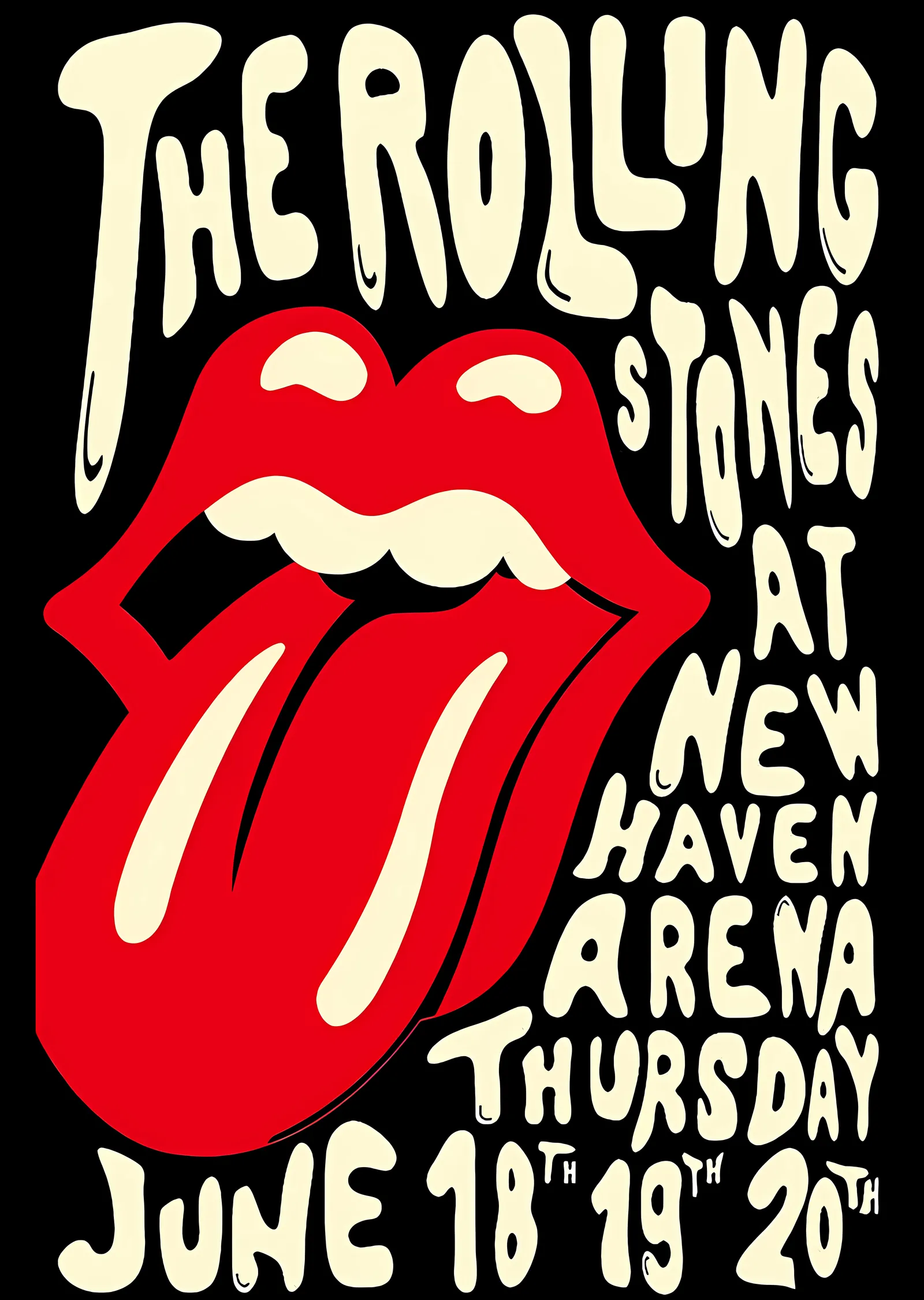 The Rolling Stones: New Haven Arena 1964 metal tablo