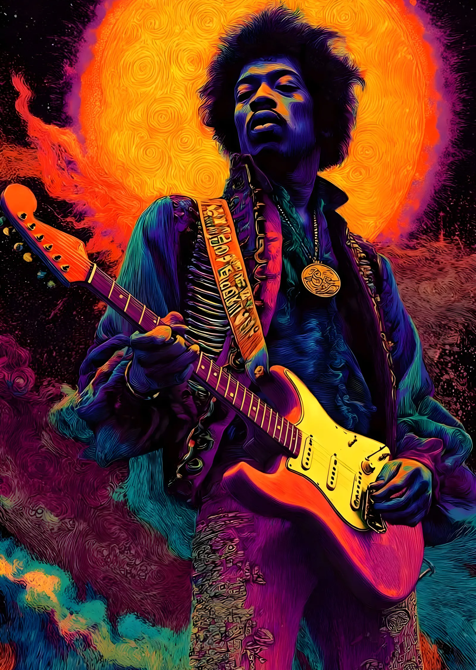 Jimi Hendrix: Rock Gitaristi metal tablo