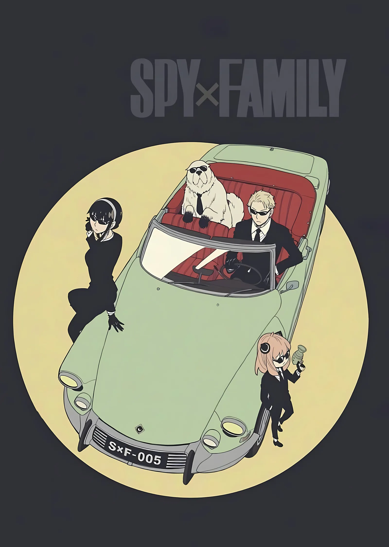 Spy x Family: Arabaüstü Gruplu Görsel metal tablo