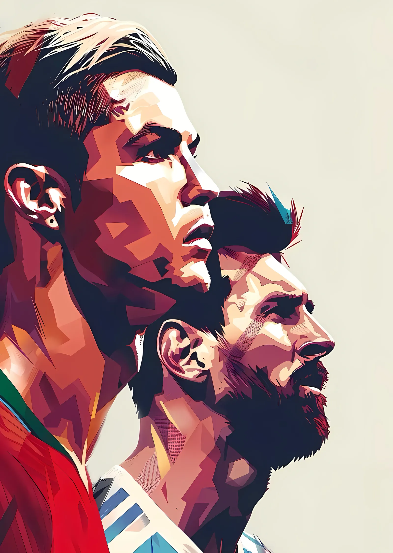 Ronaldo ve Messi: İkili Portre metal tablo