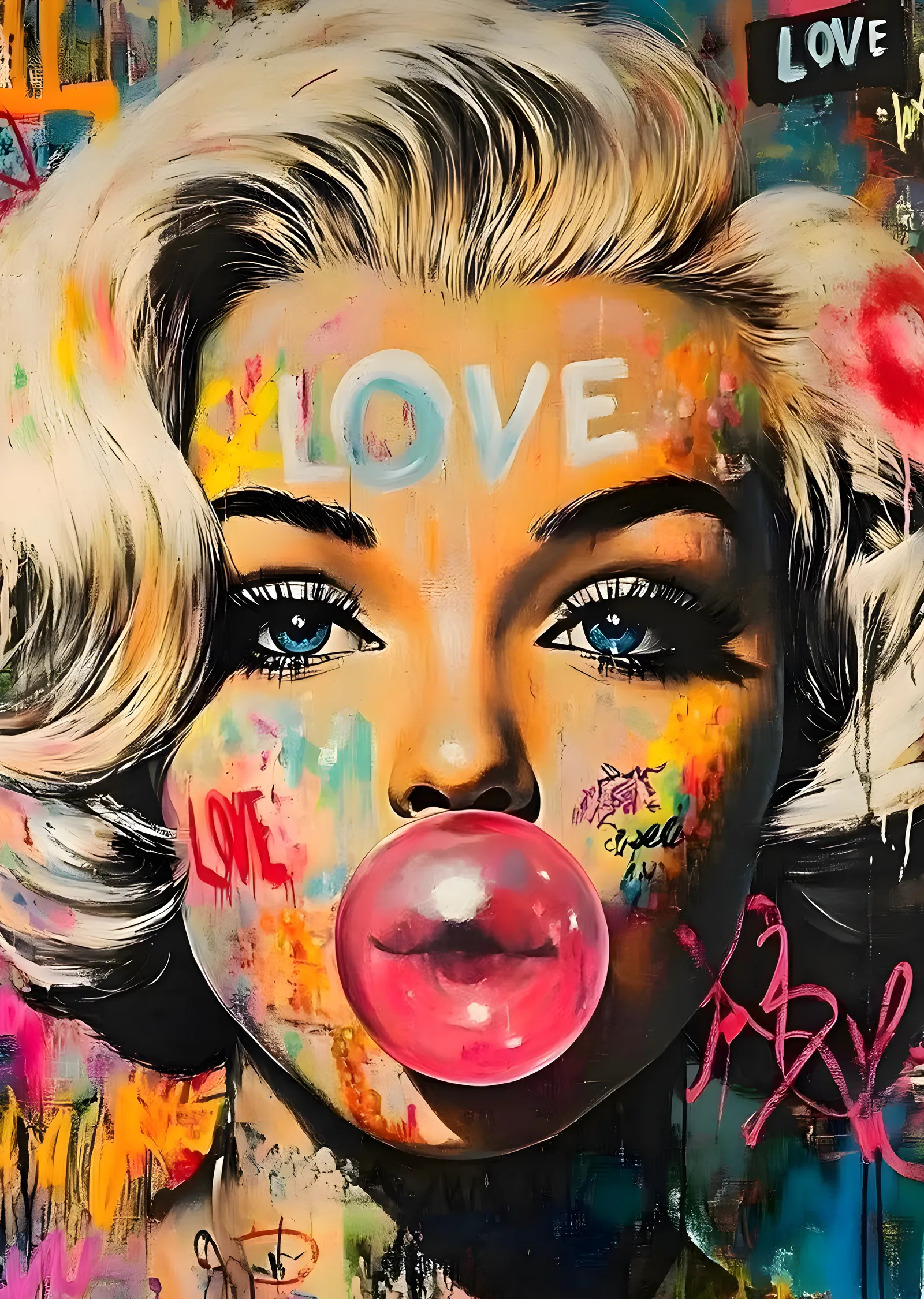 Marilyn Monroe: Love Graffiti metal tablo